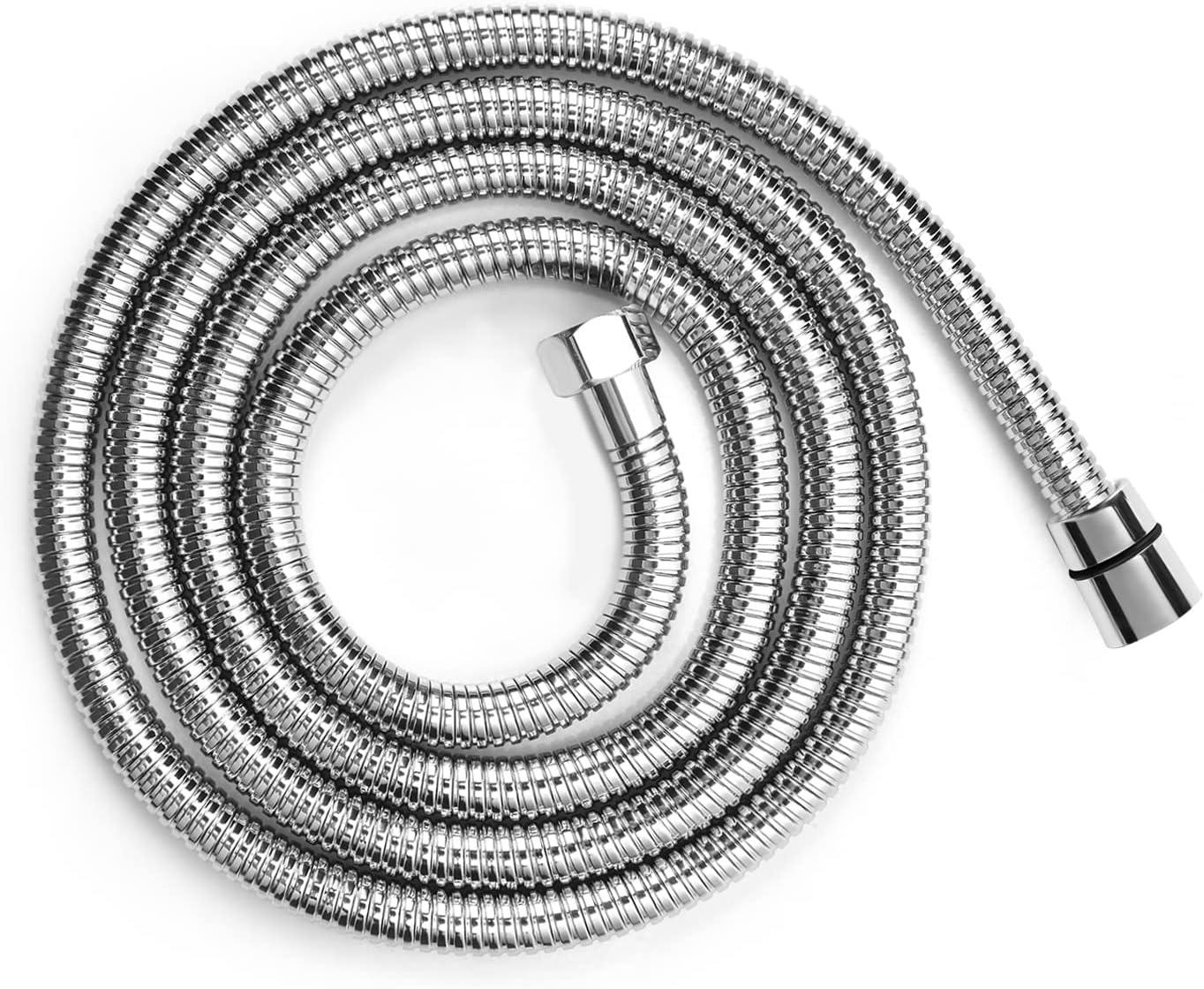 Shower Hose Extra Long 118 Inches Chrome Handheld Shower Head Hose with Brass Insert and Nut - Lightweight and Flexible