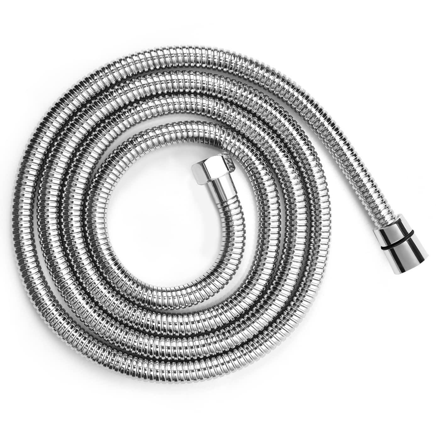 Shower Hose Extra Long 118 Inches Chrome Handheld Shower Head Hose with Brass Insert and Nut - Lightweight and Flexible