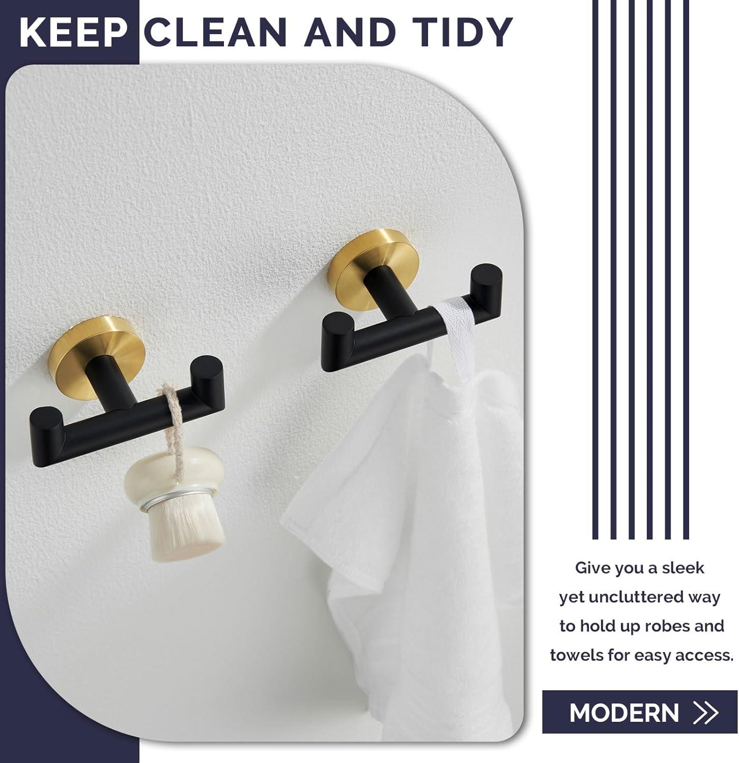 Bathroom Double Towel Hook (Set Of 2)