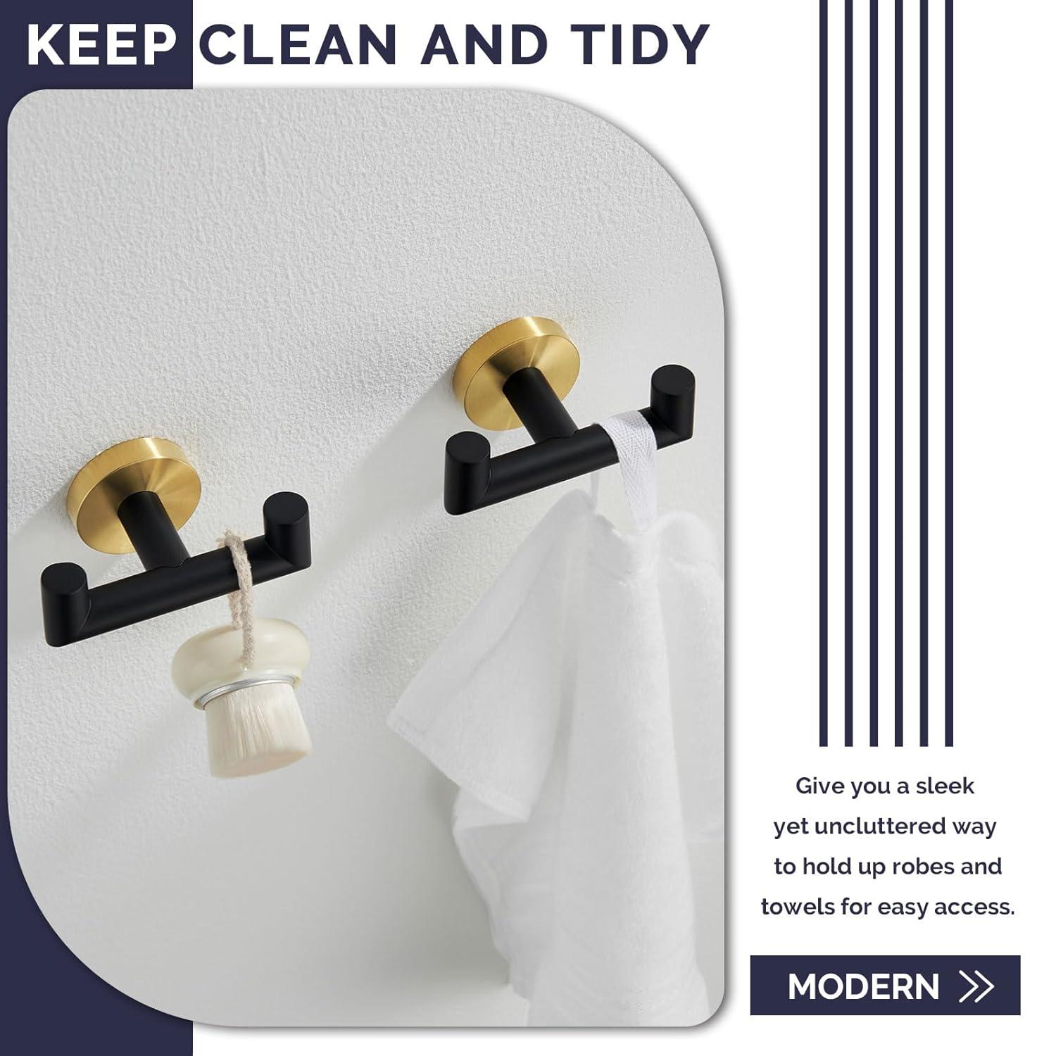 Bathroom Double Towel Hook (Set Of 2)