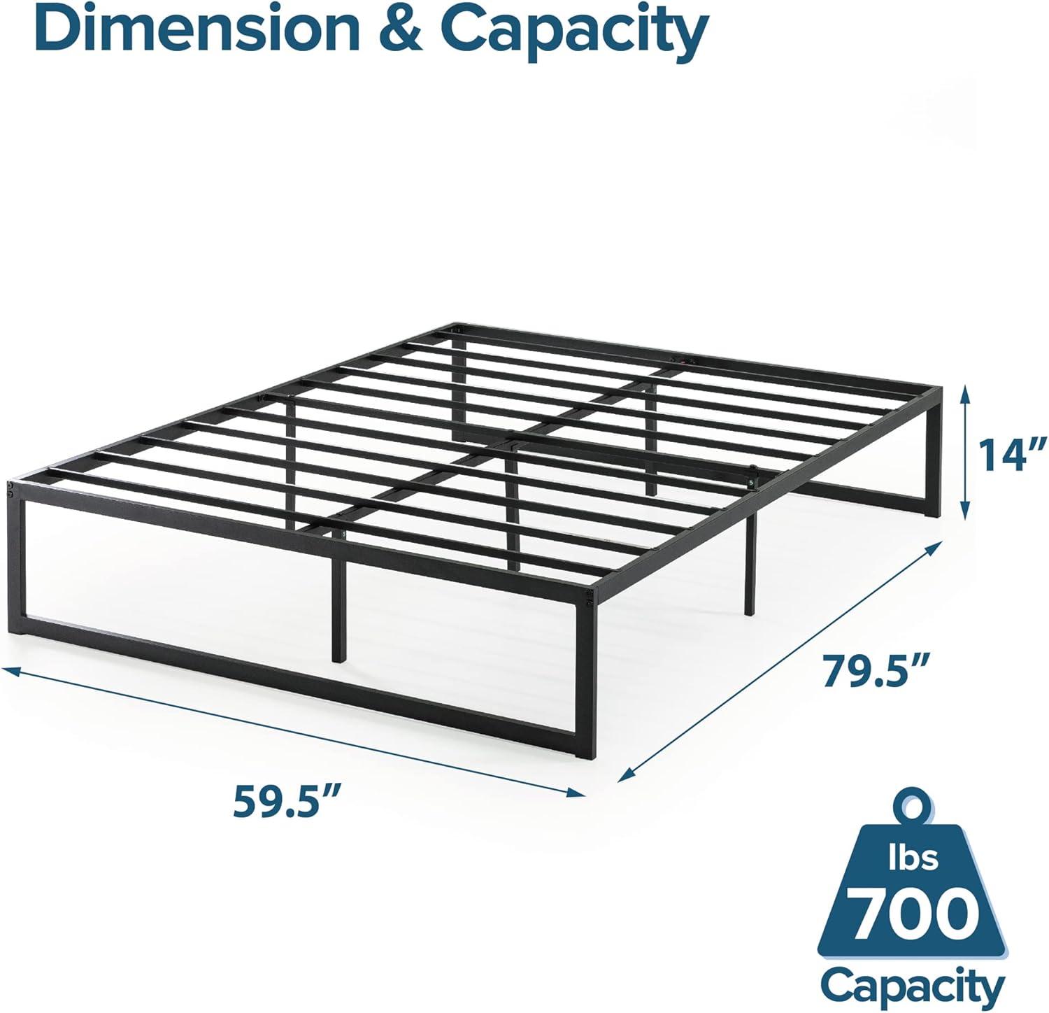 Abel 14" Metal Platform Bed Frame Black - Zinus