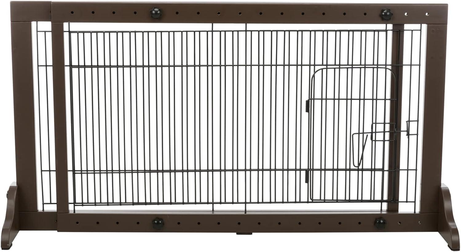 TRIXIE TRIXIE Freestanding Pet Gate with Pet Door, Adjustable Width, 22.5 in Height