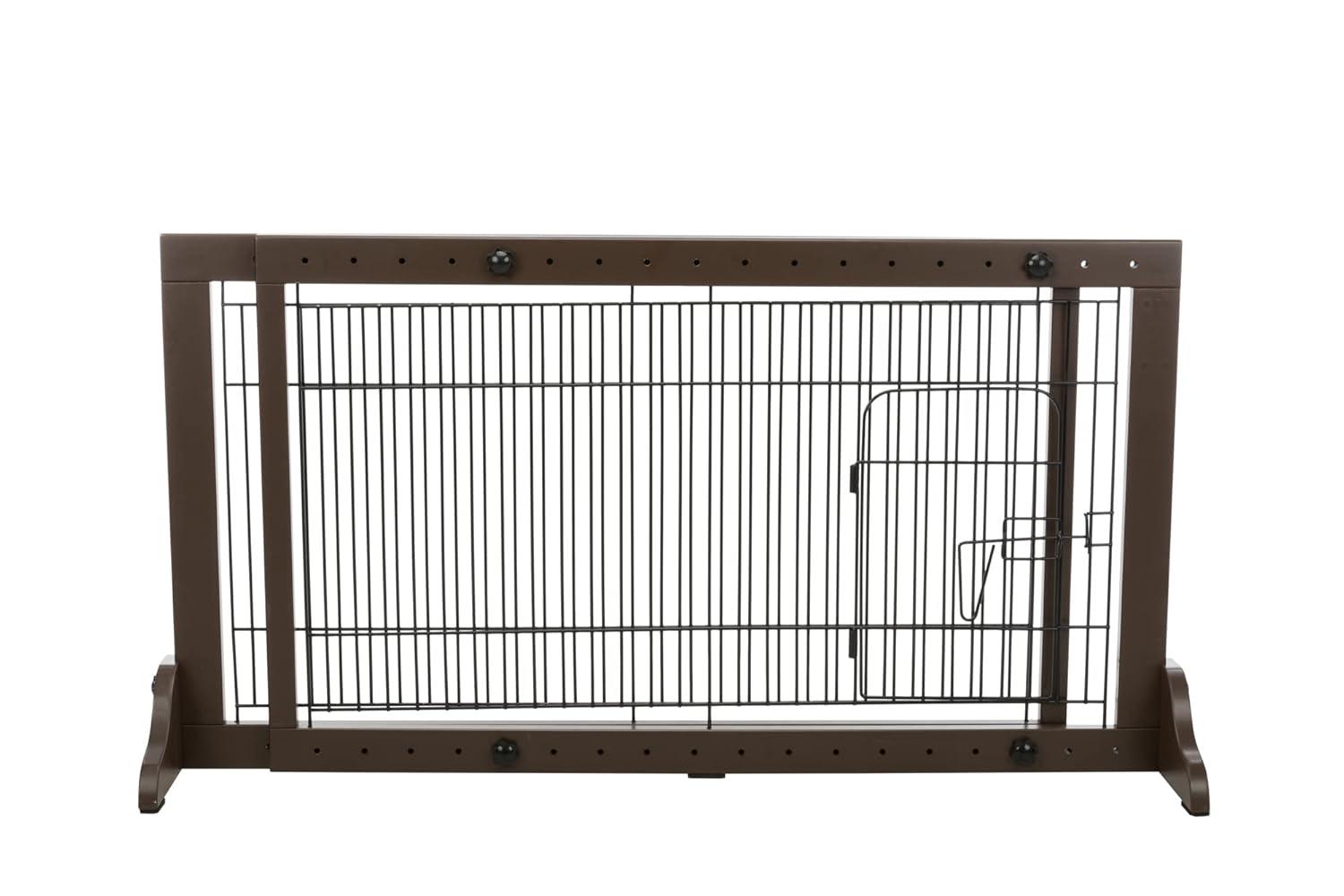 TRIXIE TRIXIE Freestanding Pet Gate with Pet Door, Adjustable Width, 22.5 in Height