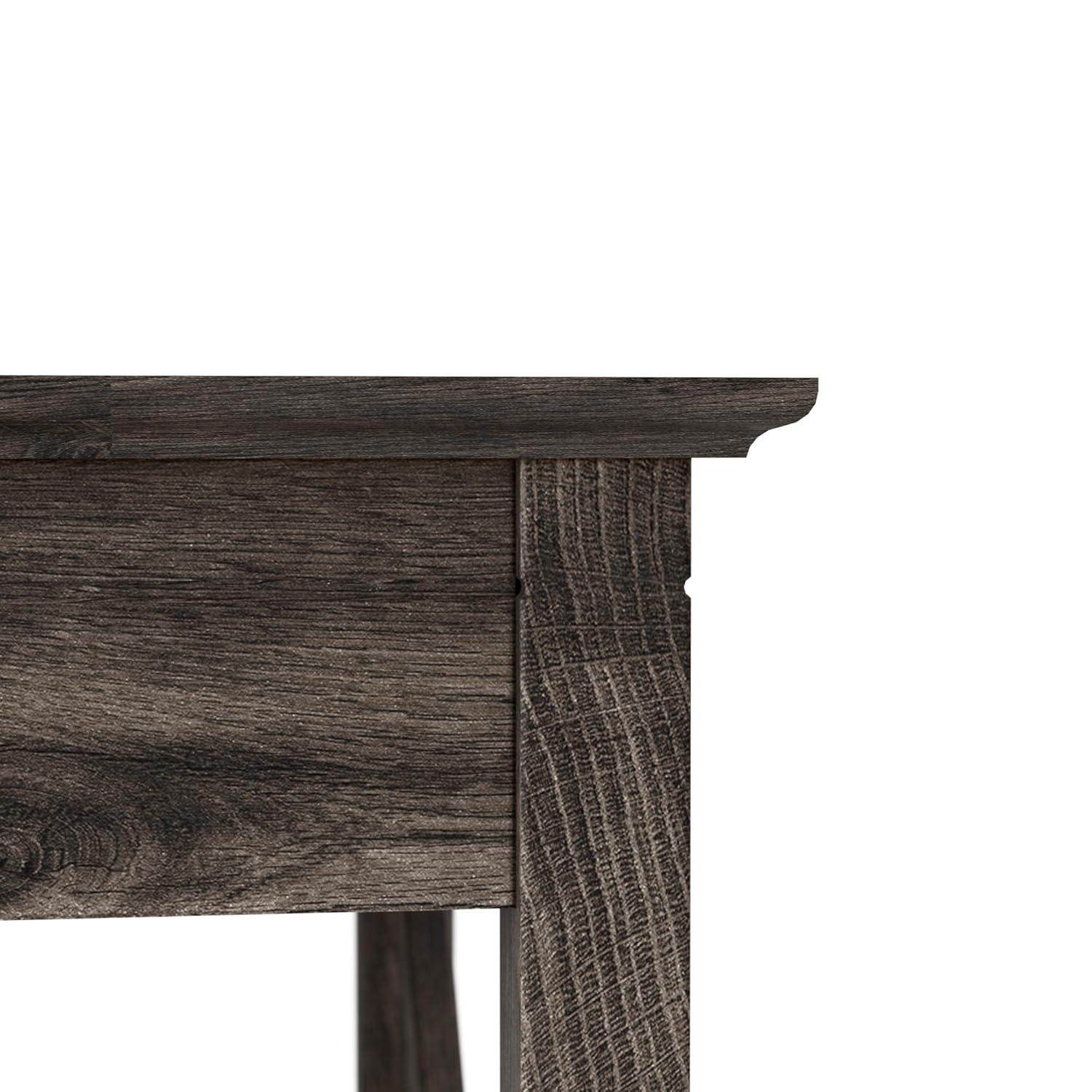 Bush Furniture Key West End Table with Storage, Dark Gray Hickory