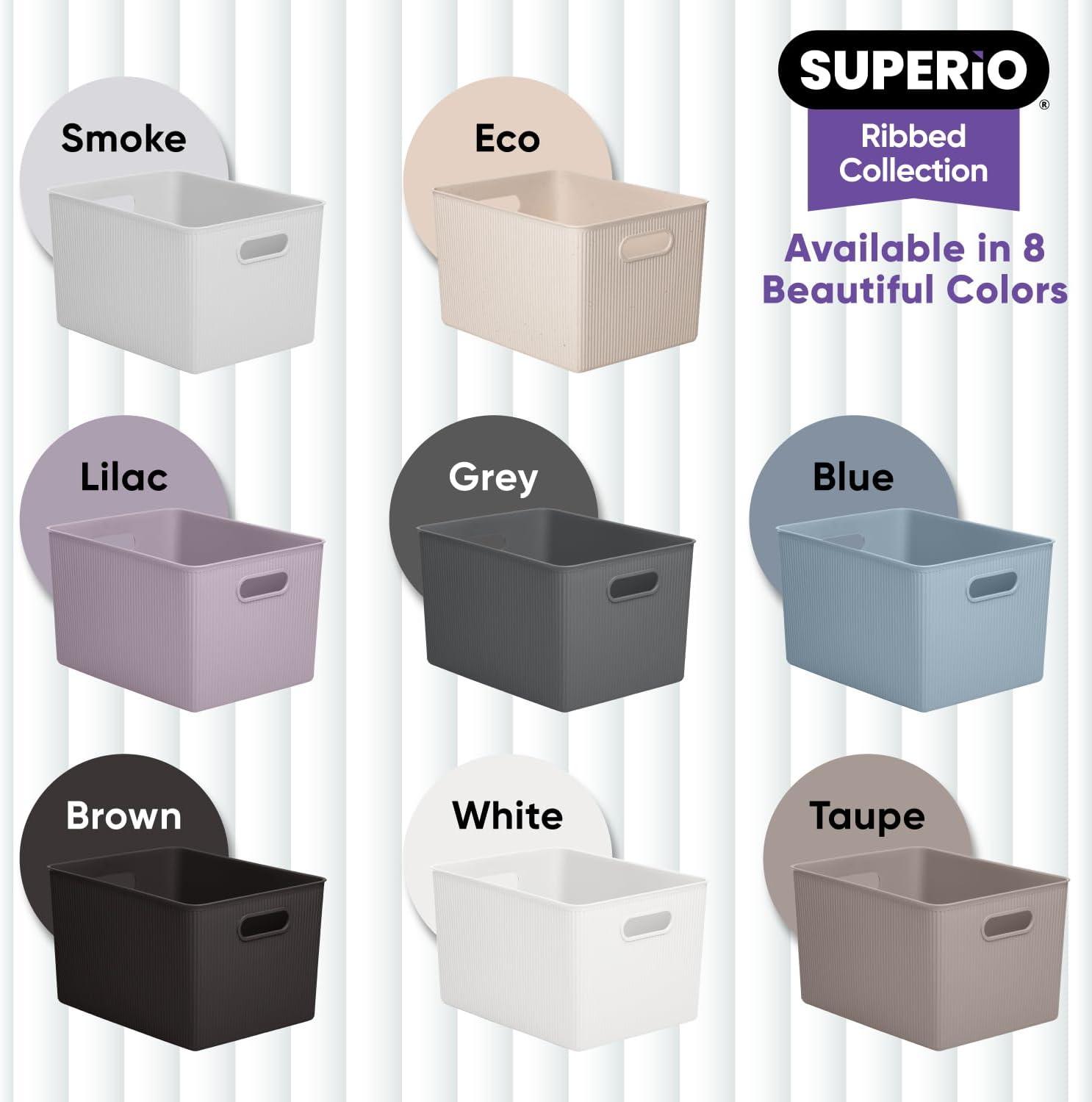 Superio Ribbed Plastic Basket Set