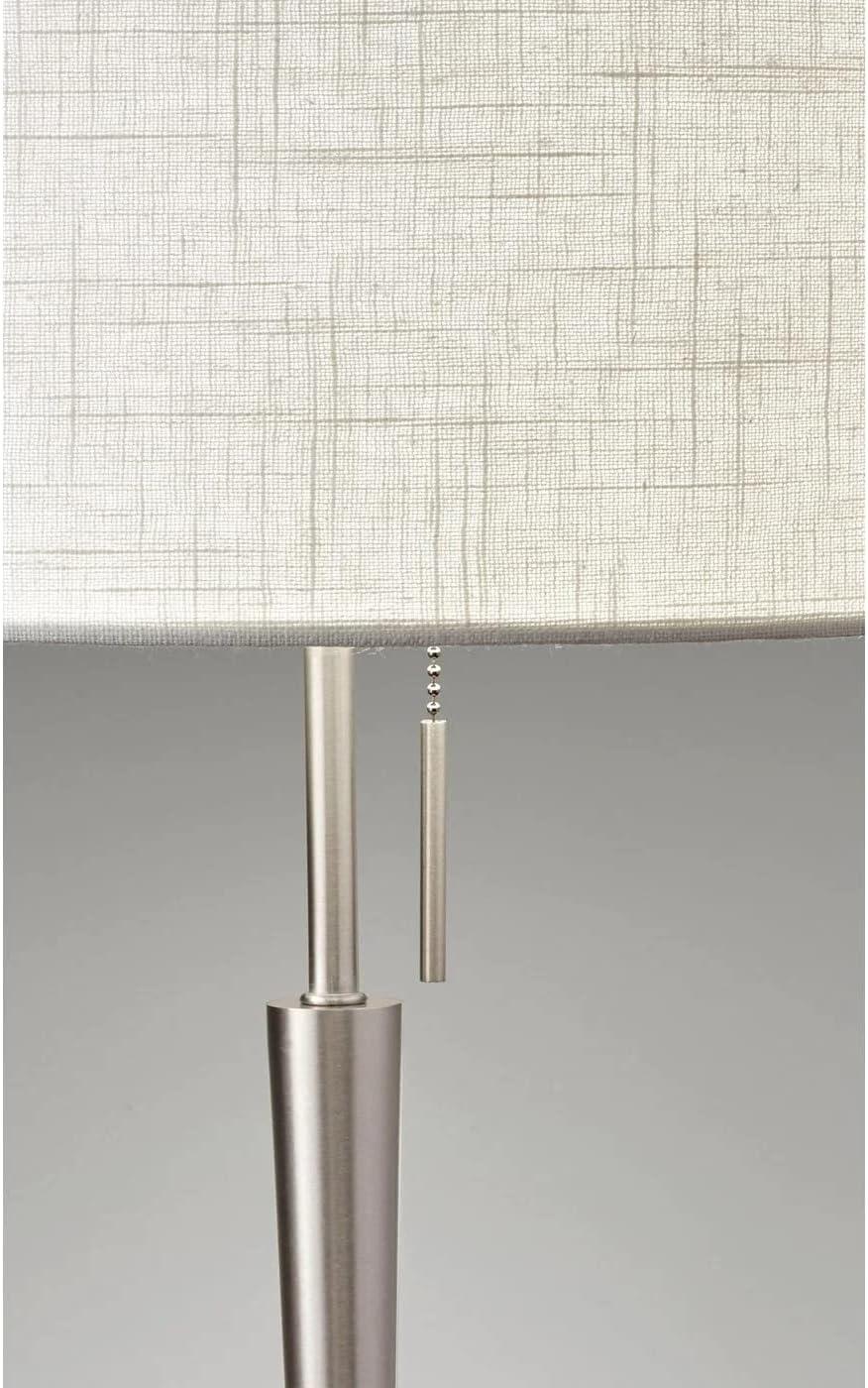 Adesso Hayworth Floor Lamp, Brushed Steel