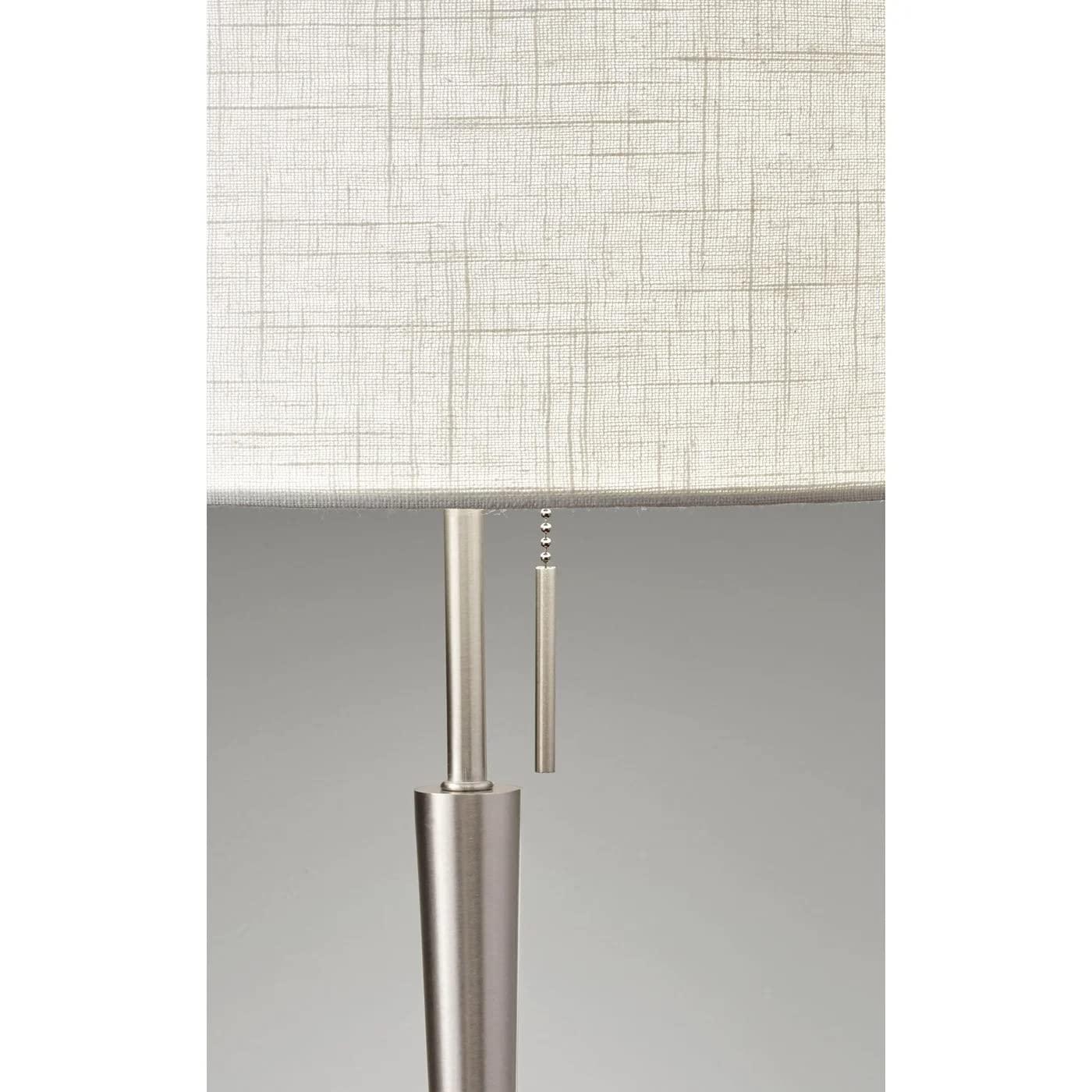 Adesso Hayworth Floor Lamp, Brushed Steel