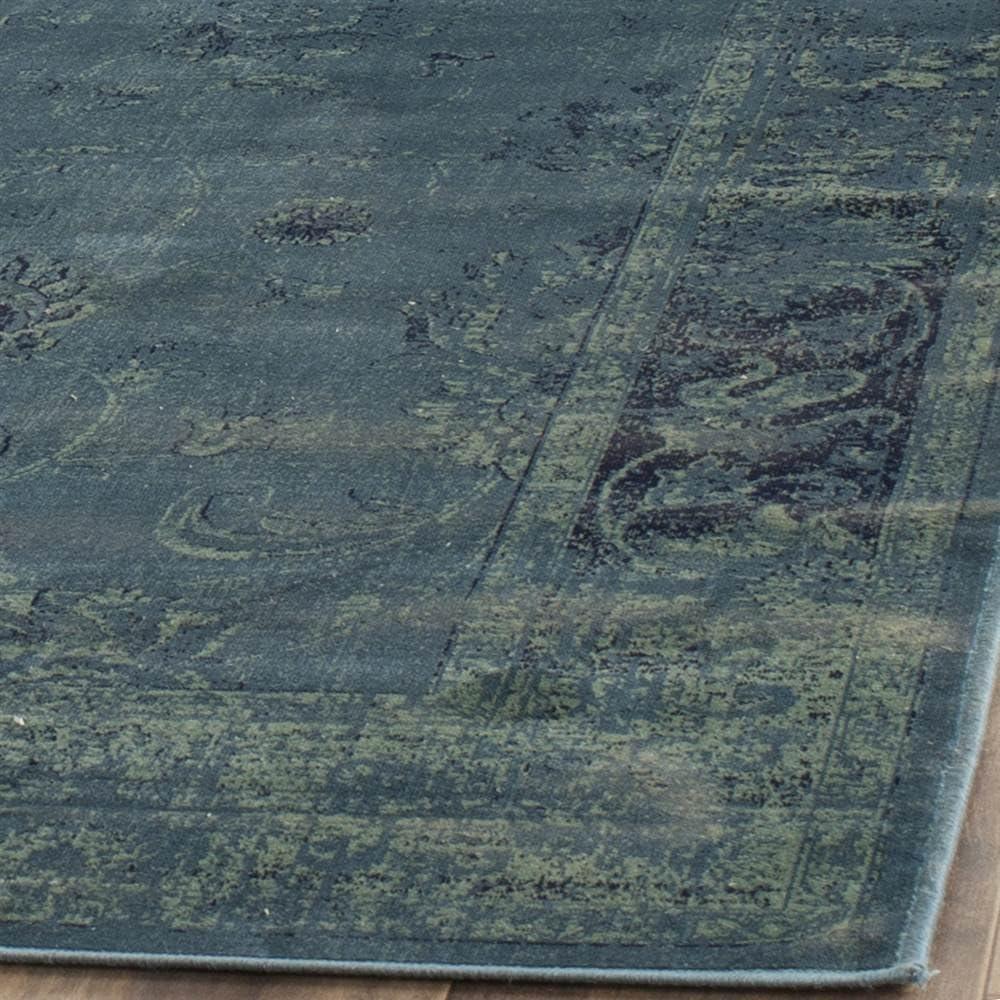 Vintage VTG117 Power Loomed Indoor Skid-Resistant Area Rug - Turquoise/Multi - 6'7"x9'2" - Safavieh