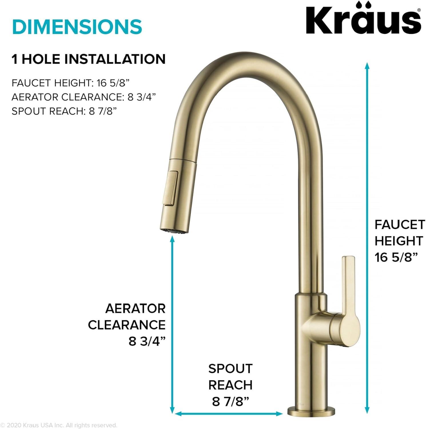 KRAUS Oletto Single Handle Pull Down Kitchen Faucet