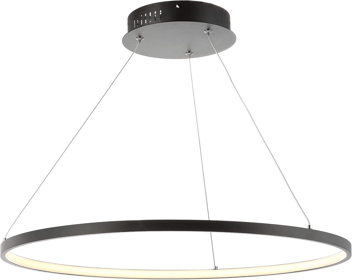 Brice 23.75″ Modern Contemporary Iron Integrated LED Pendant, Matt Black