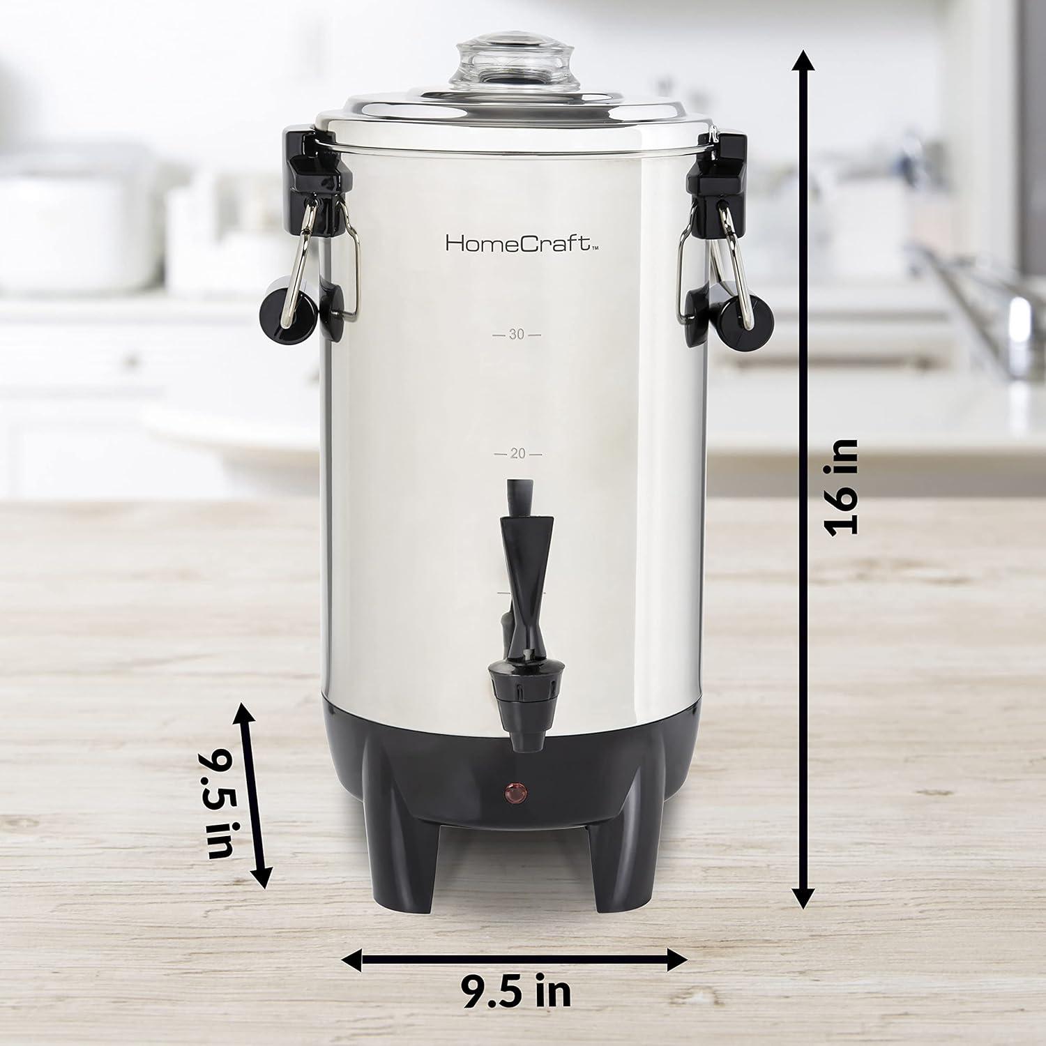 Homecraft Quick-Brewing Automatic 30-Cup Coffee Urn-Stainless Steel
