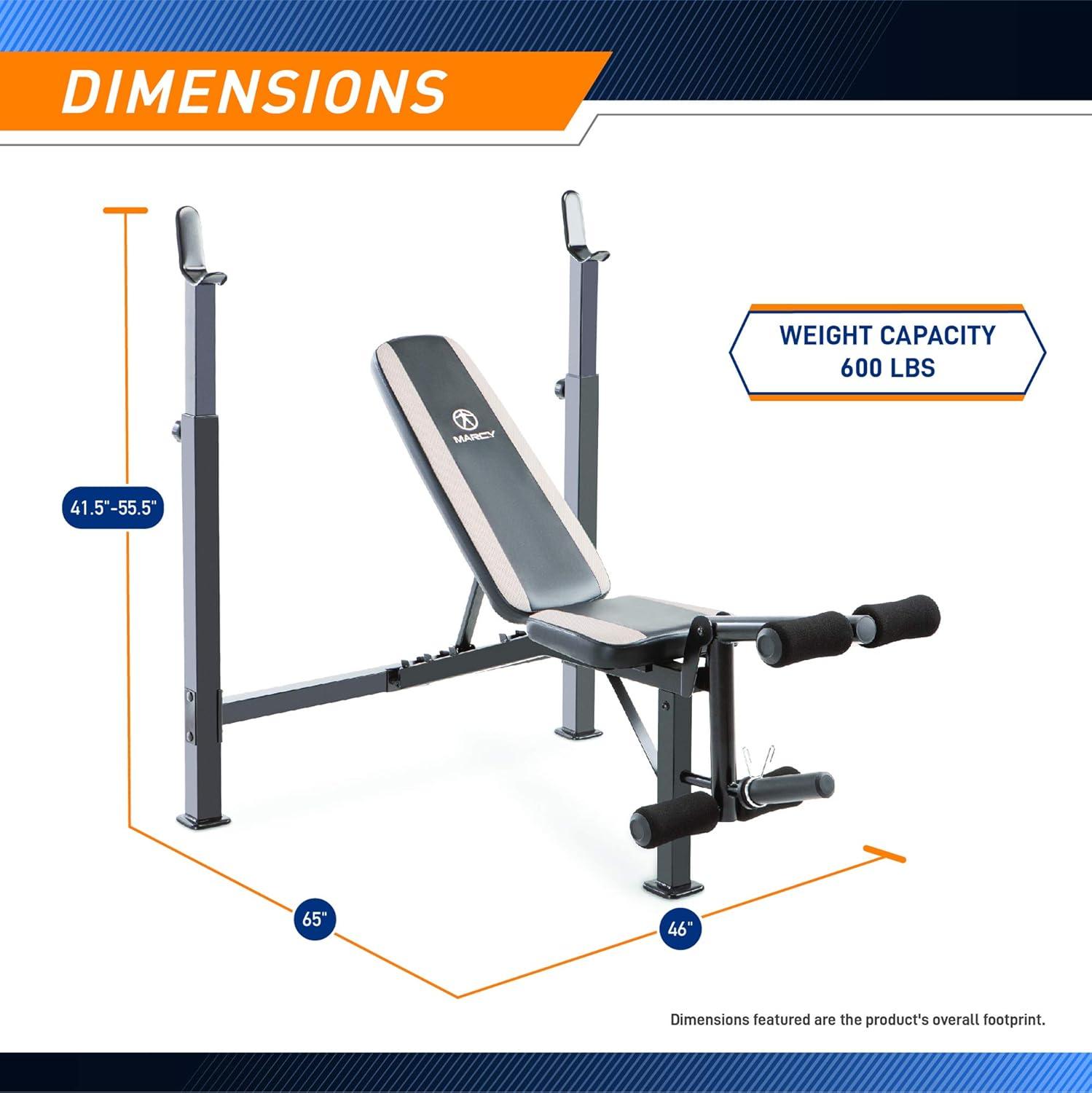 Marcy Olympic Multipurpose Weightlifting Workout Bench MWB-4491