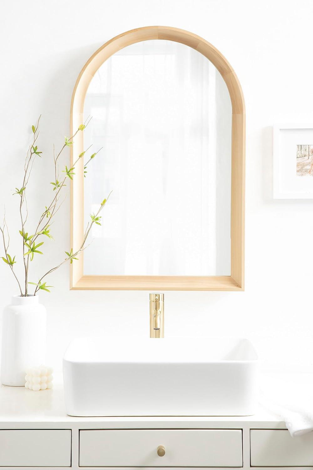 Hatherleigh Arch Wood Wall Mirror - Kate & Laurel All Things Decor