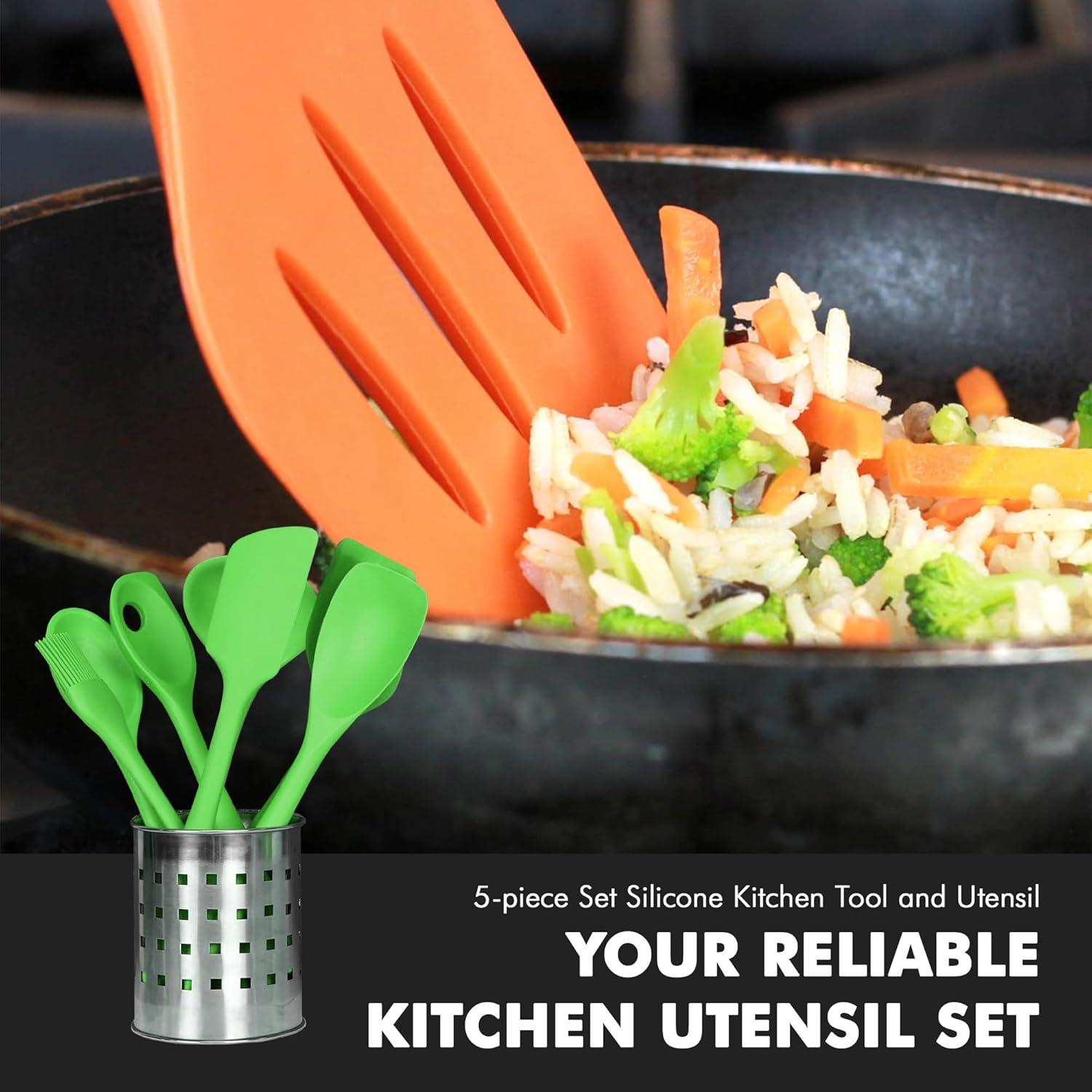 Chef Smart 5 Piece Multi-function Silicone Kitchenware Set Lime