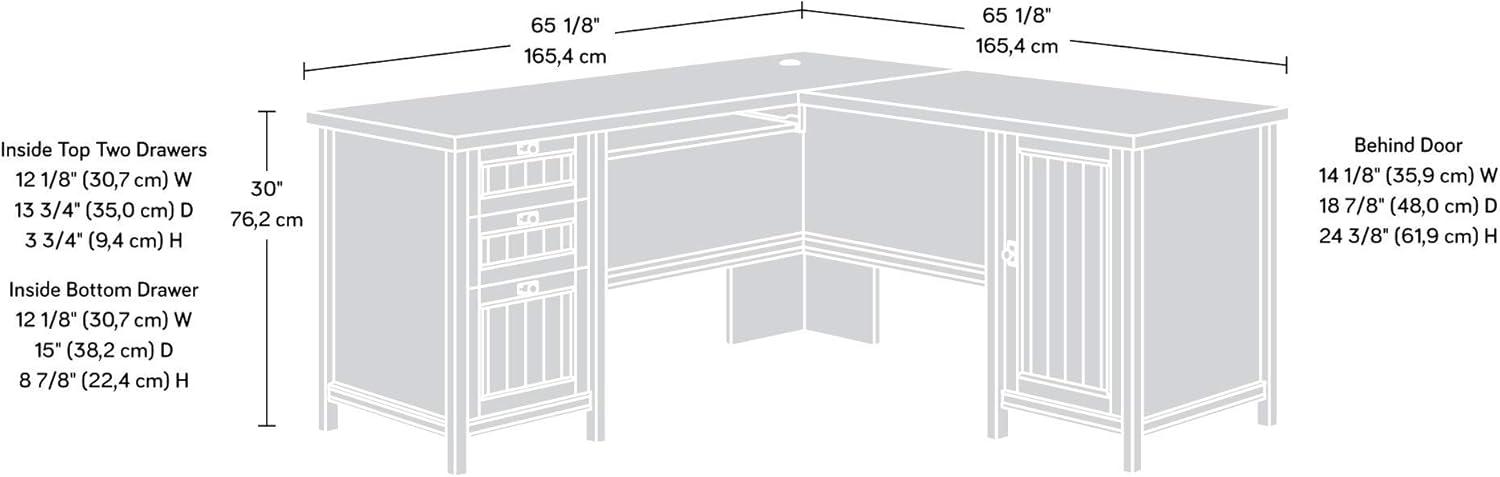 Chalked Chestnut L-Shaped Computer Desk with File Storage