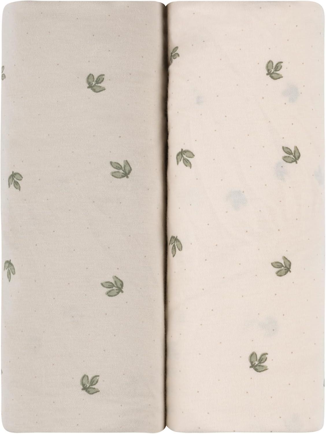 Ely's & Co. Baby Fitted Bassinet Sheet 100% Combed Jersey Cotton 2 Packs Gender Neutral