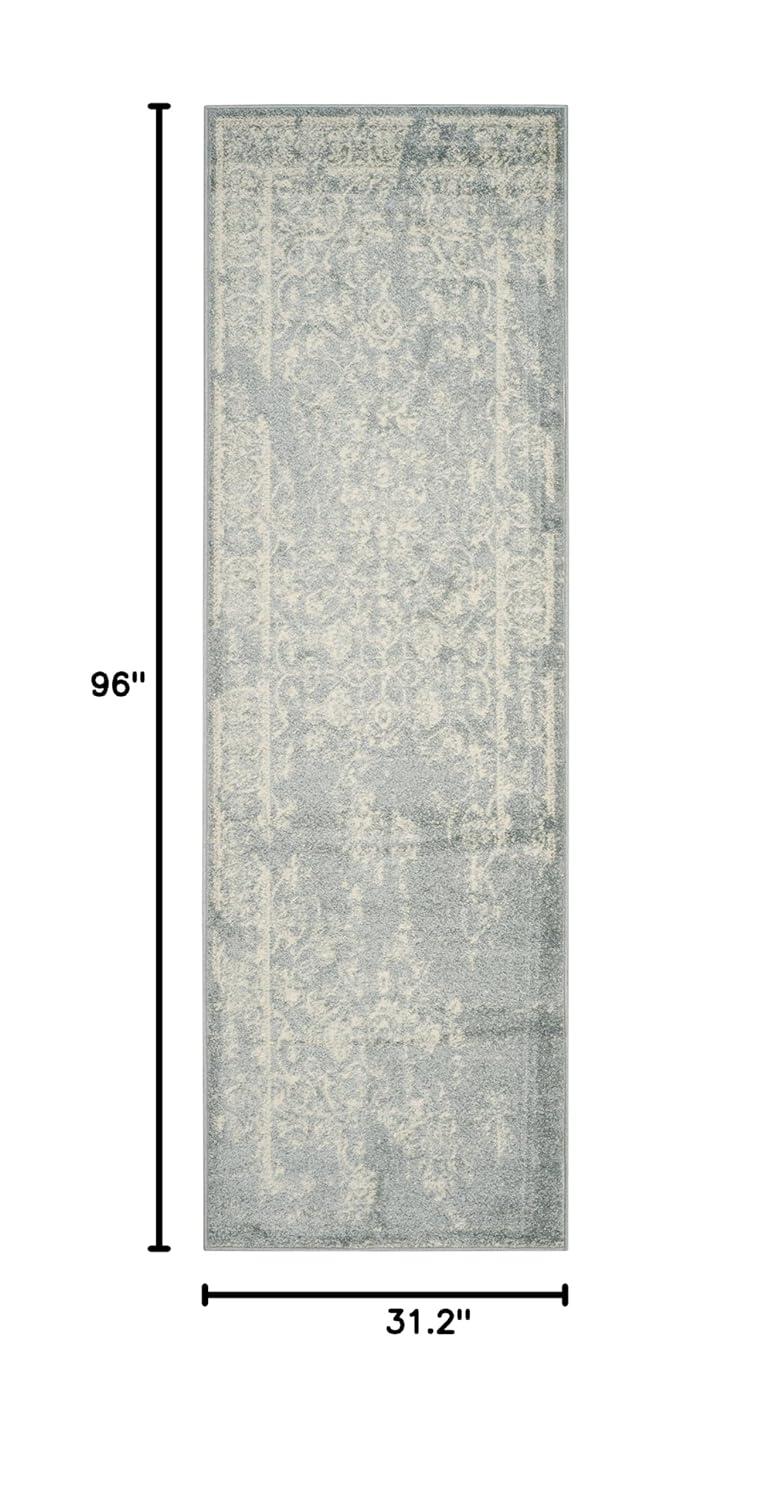 Adirondack ADR101 Power Loomed Runner Rug - Slate/Ivory - 2'6"x8' - Safavieh.