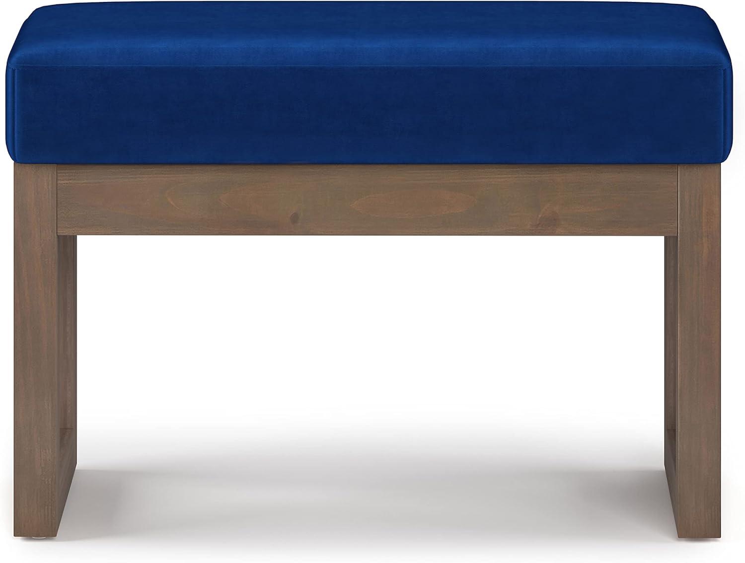 Milltown 26-inch Sleek Blue Velvet Contemporary Footstool Ottoman