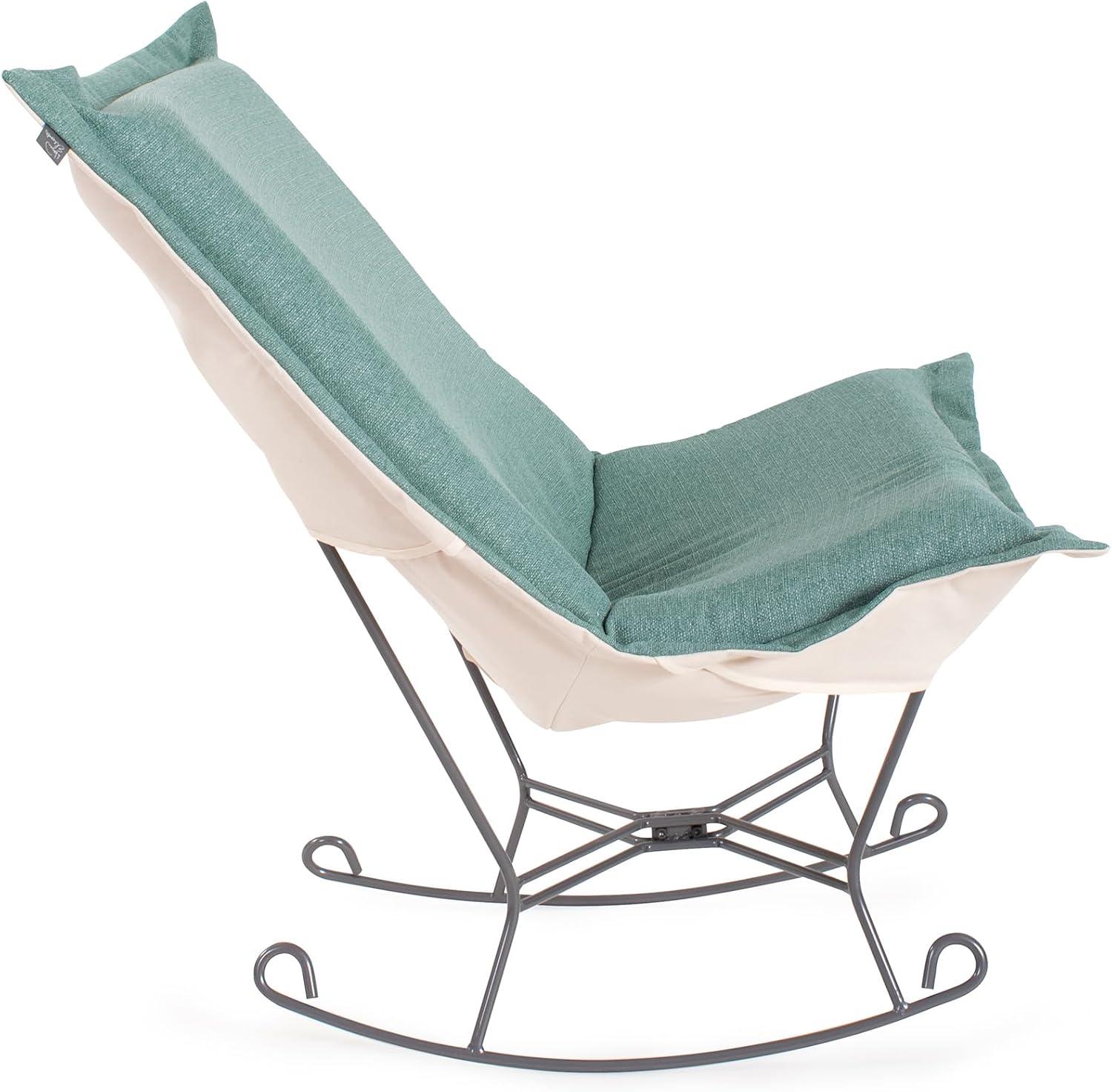 Sterling Breeze Light Blue and Brown Polyester Rocking Chair