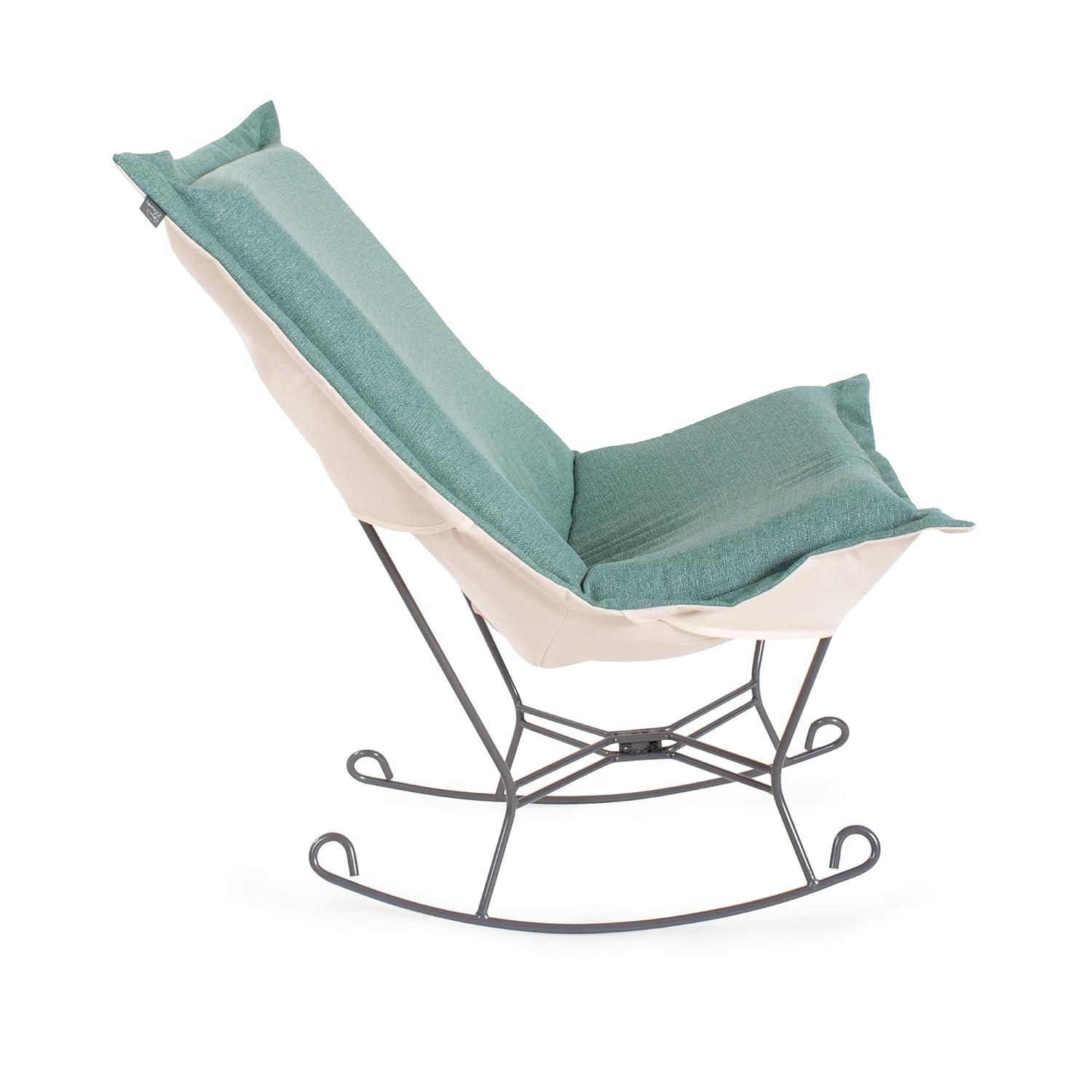Sterling Breeze Light Blue and Brown Polyester Rocking Chair