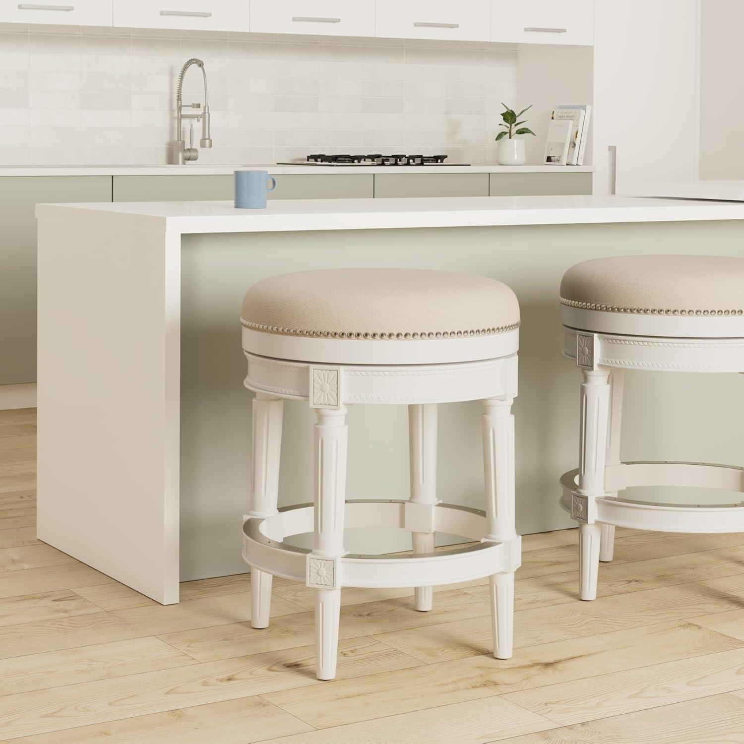 Maven Lane Maven Lane Pullman Backless Stool with Fabric Upholstery