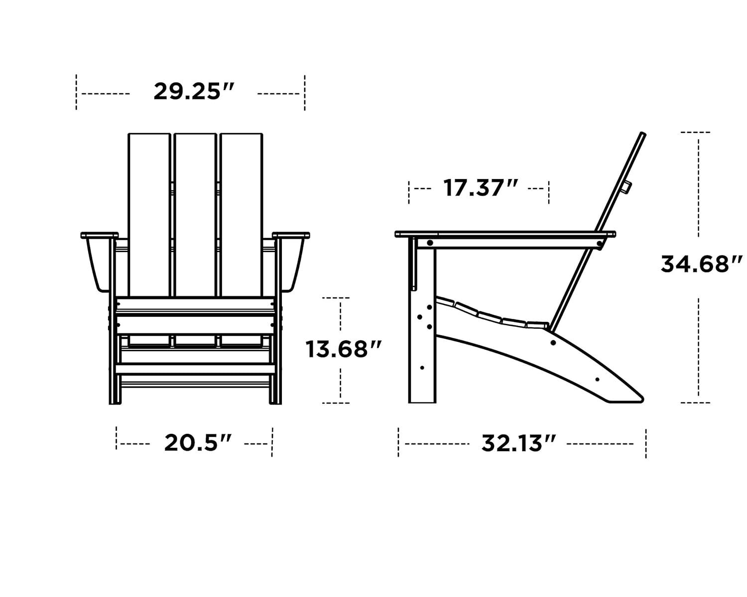 Modern Adirondack High-Density Polyethylene (HDPE) Outdoor Adirondack Chair