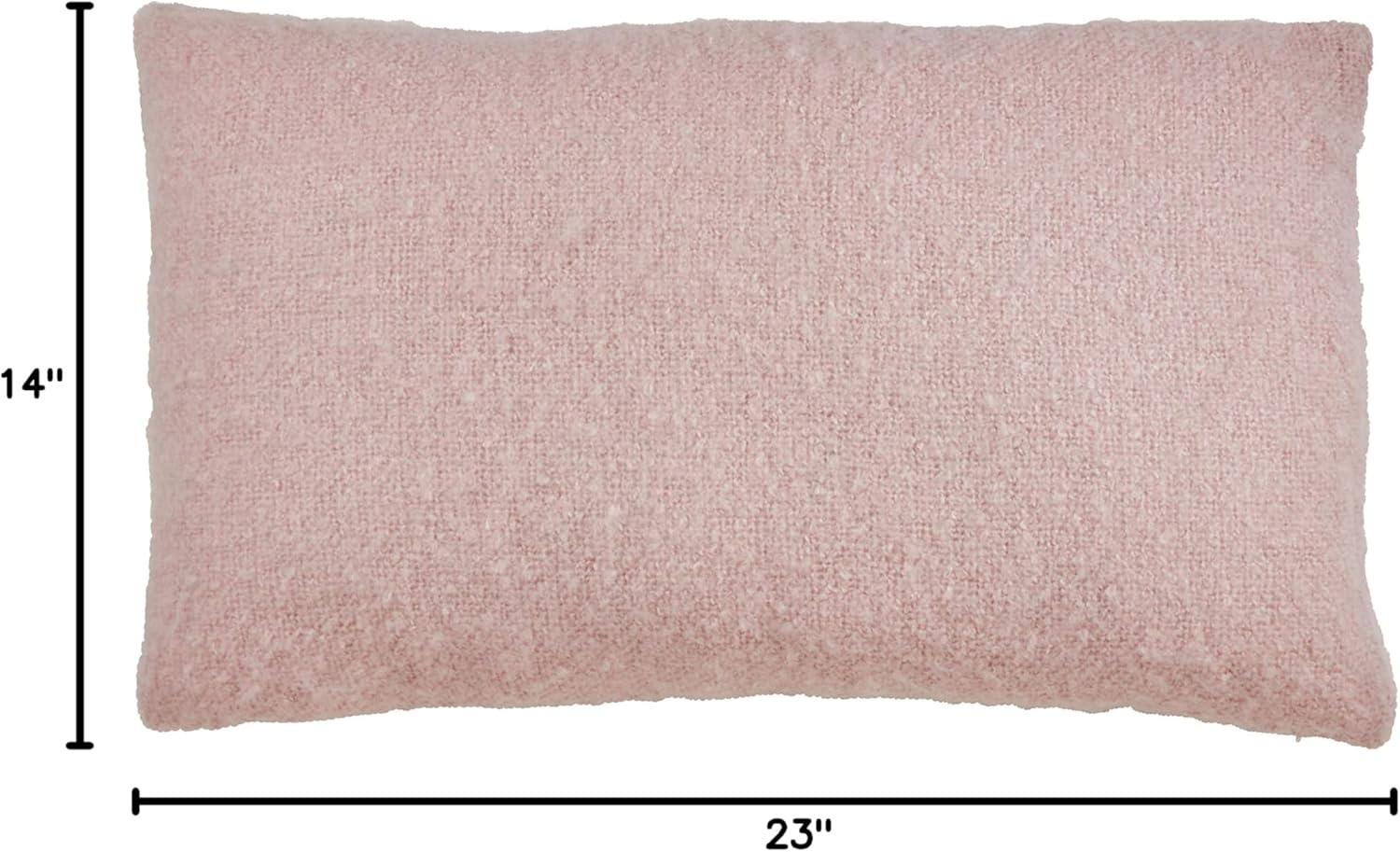 14 x 23 in. Faux Mohair Poly Filled Throw Pillow, Pink