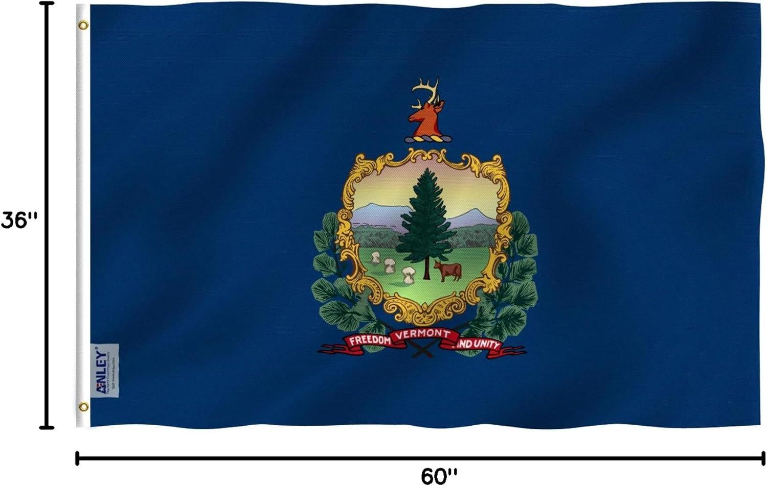 Vermont State Flag 3x5 Feet Polyester with Brass Grommets