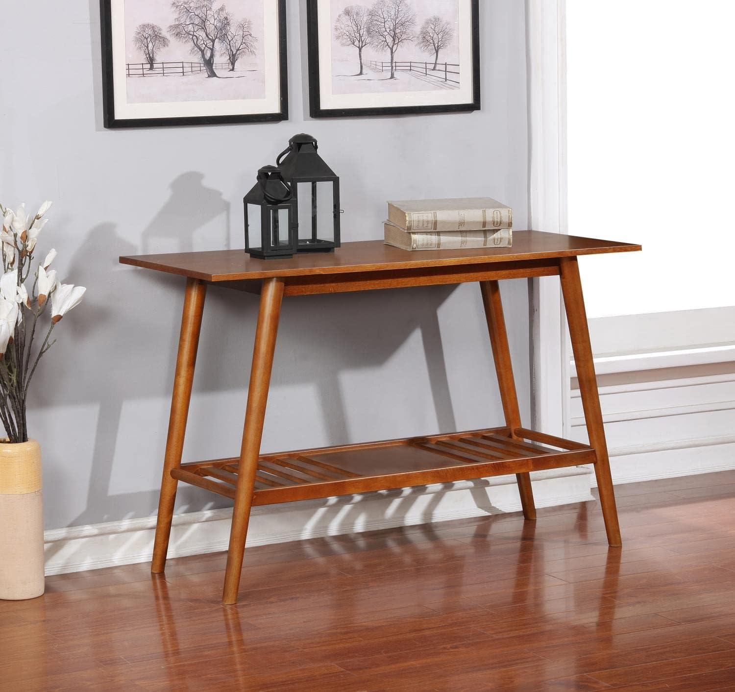 Mid-Century Modern Charlotte Console Table with Storage Shelf