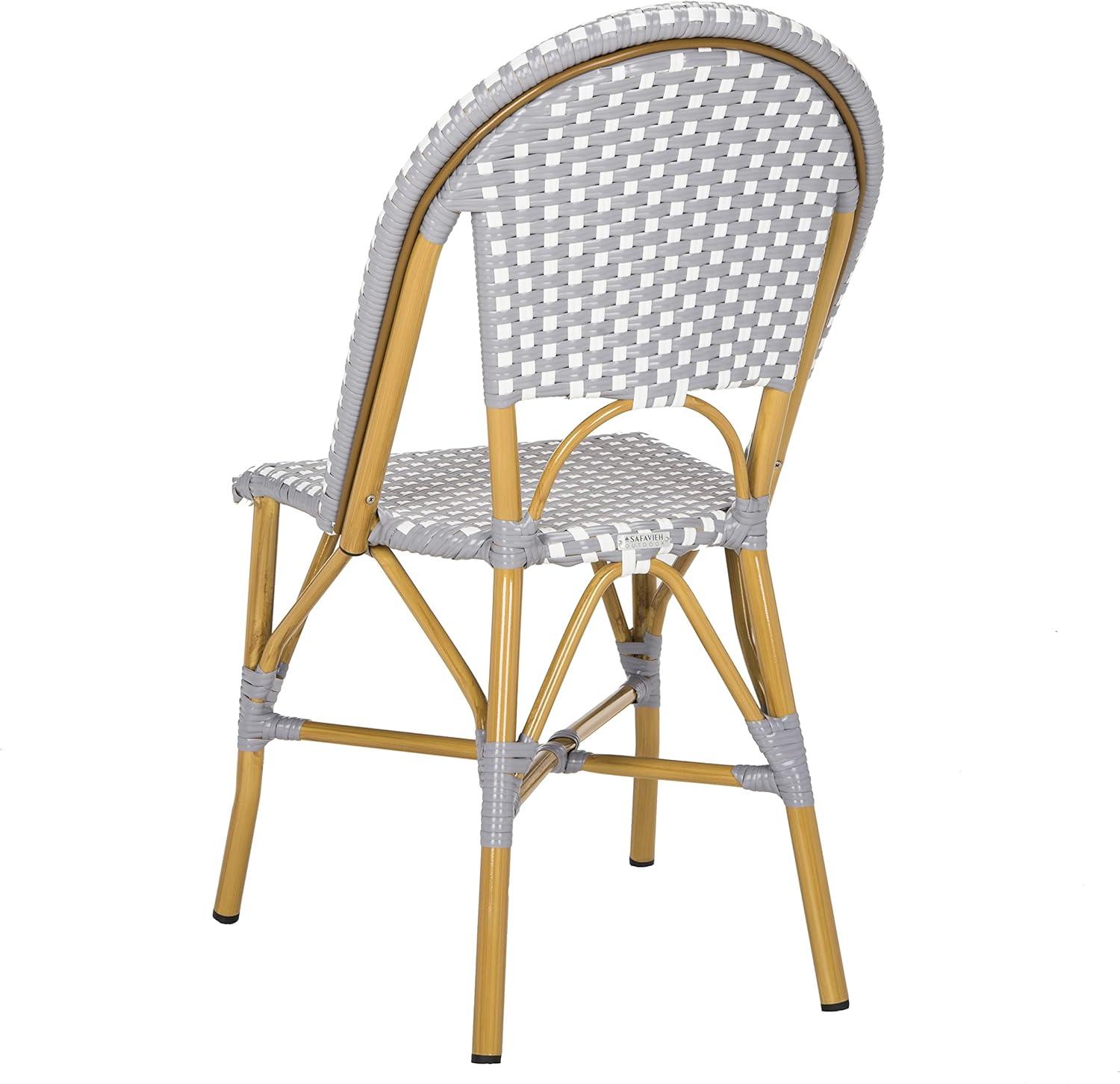 Salcha Side Chair (Set Of 2) - Indoor/Outdoor - FOX5210 - Gray/White - Safavieh