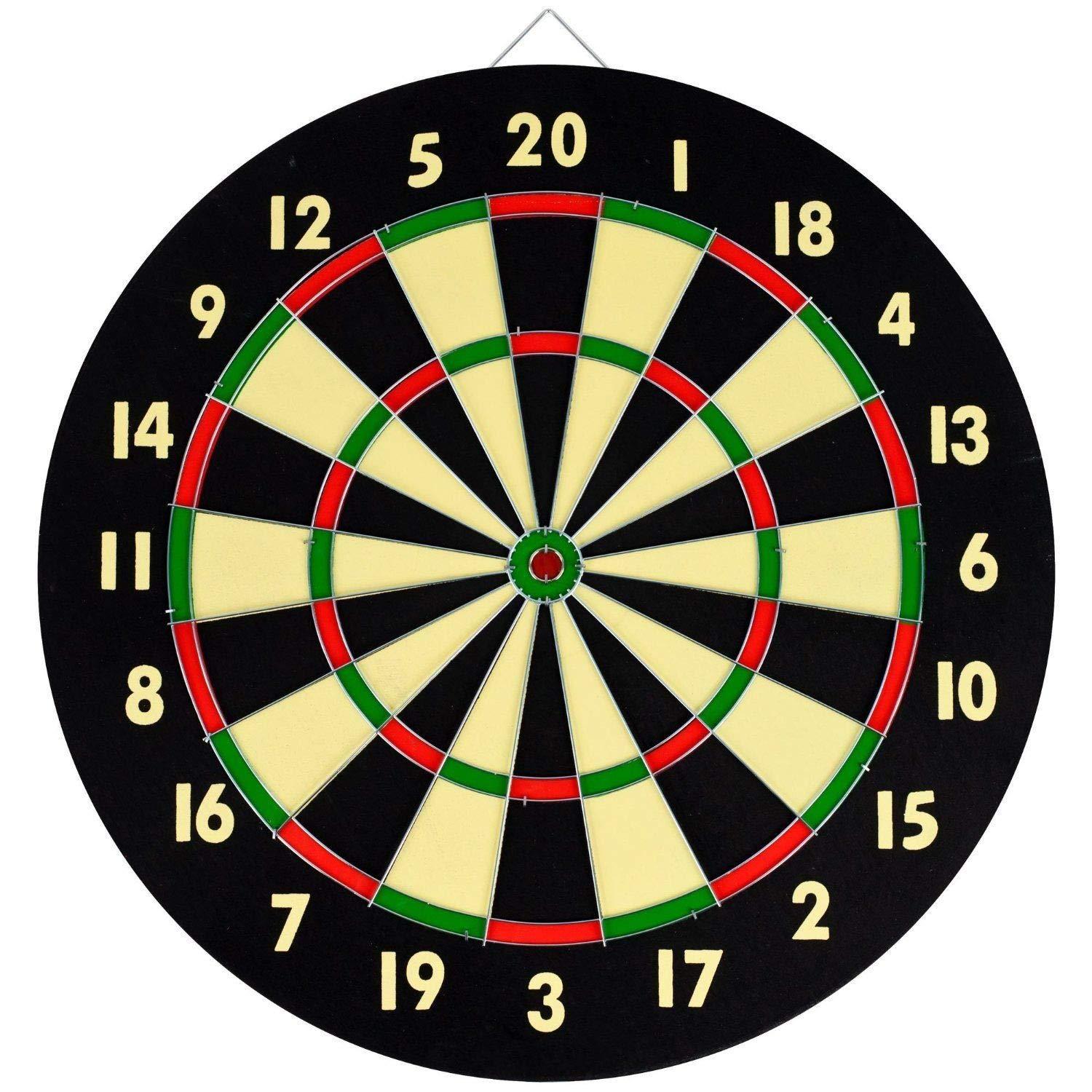 Dartboard Game Set Double Sided Dartboard 16.5"Includes 6 Brass Tipped Darts