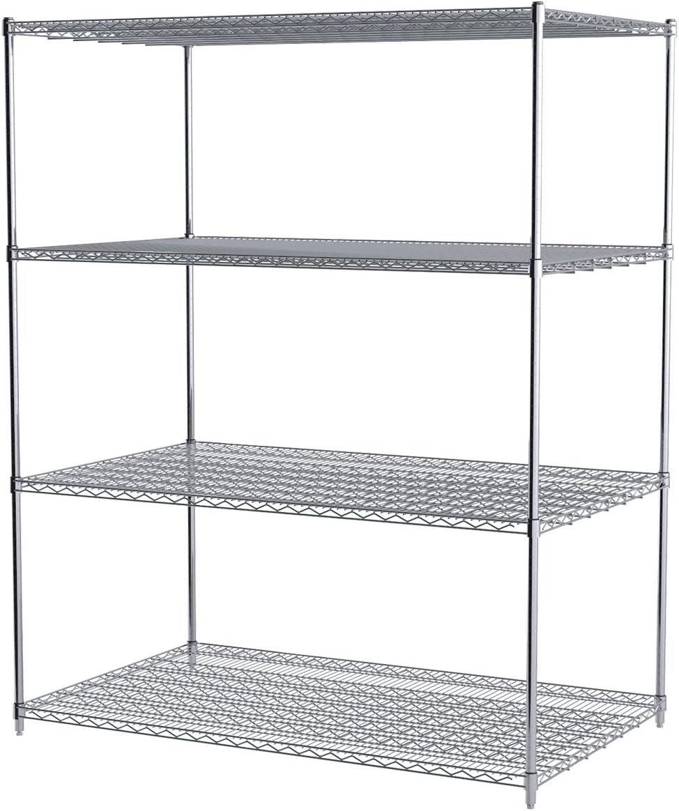 74-Inch Chrome Industrial Grade Wire Shelf Upright Poles, 4 Pack