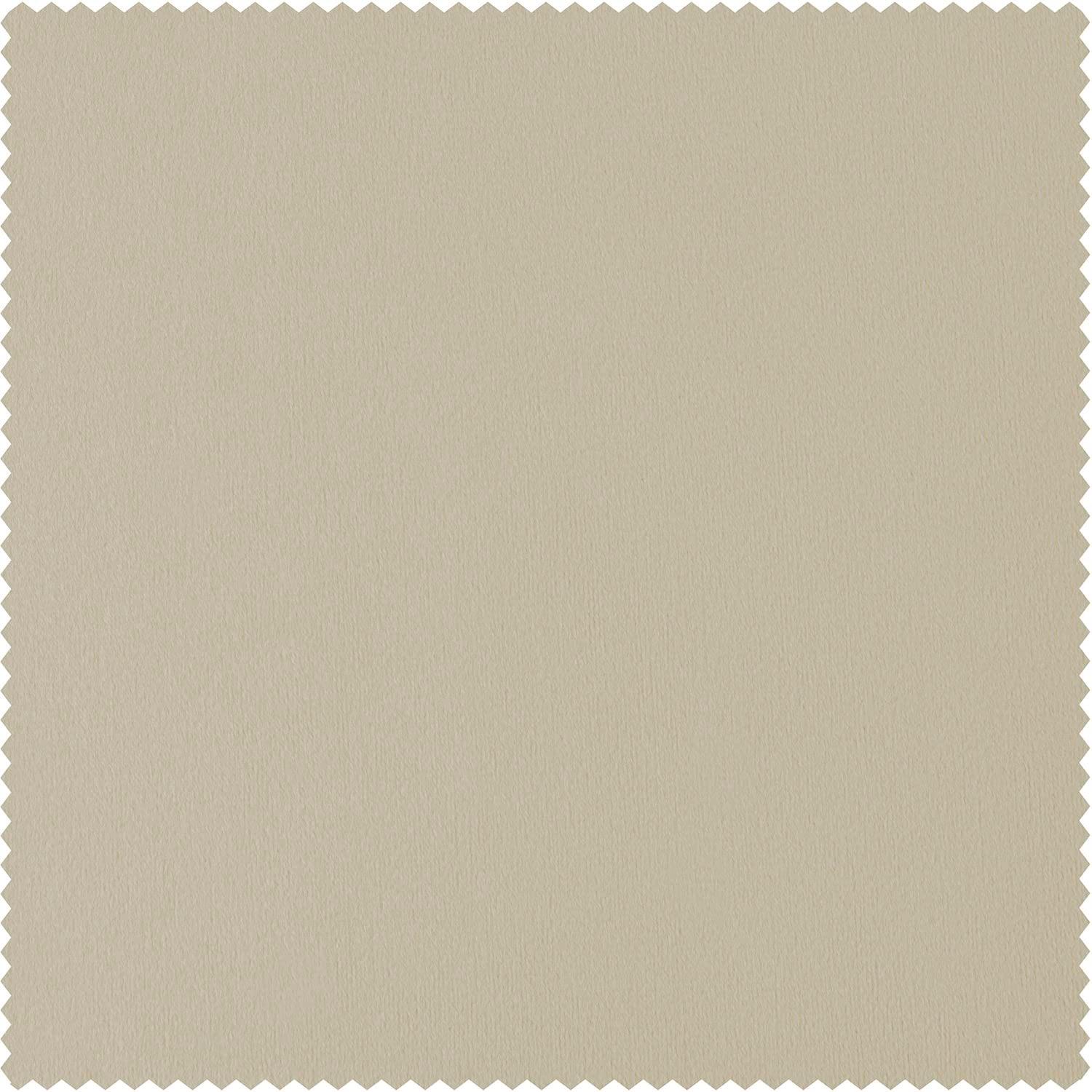 Half Price Drapes Extra Wide Signature Angora Beige Velvet Hotel Blackout Curtains(1 Panel), 100W X 84L