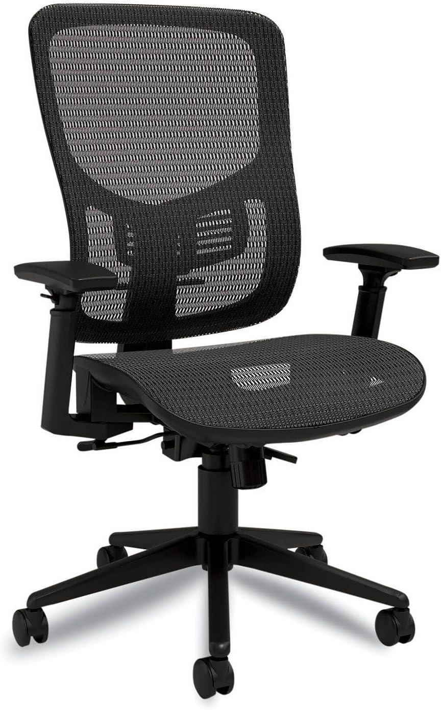 Alera Hollins Ergonomic Mesh Swivel Task Chair, Supports Up to 275 lb, 18.57 to 22.54 Seat Height, Black Seat/Back, Black Base