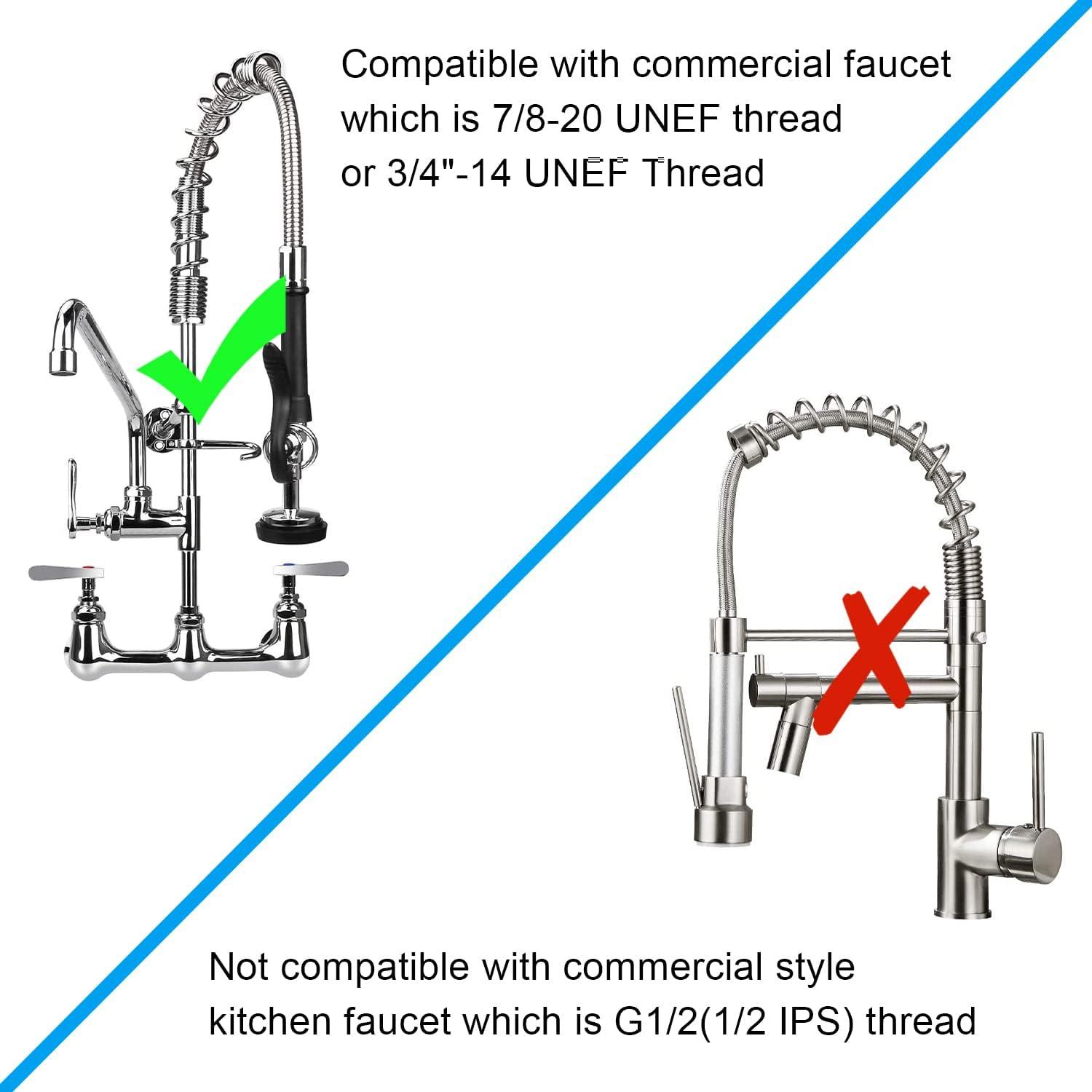 Chrome Commercial Kitchen Faucet Spray Valve with Handle Grip