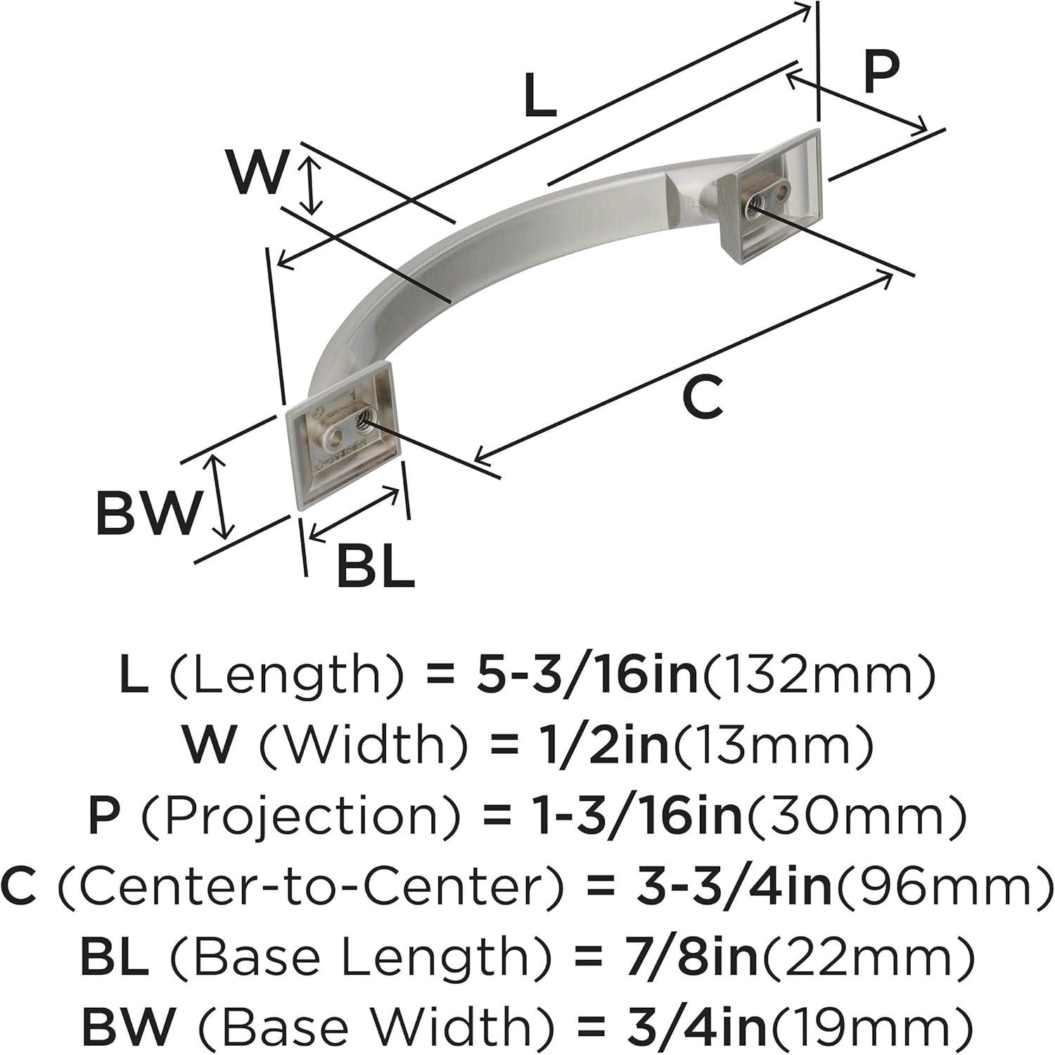 Candler Satin Nickel 5-Inch Arch Cabinet Pull with Mounting Hardware