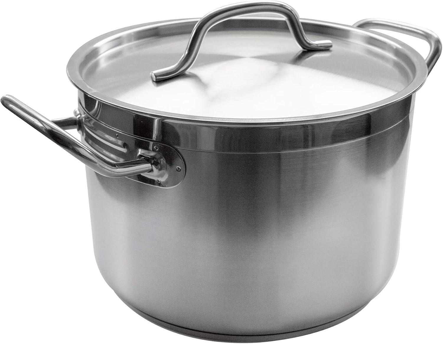 16 Quart Stainless Steel Induction-Ready Stock Pot with Lid