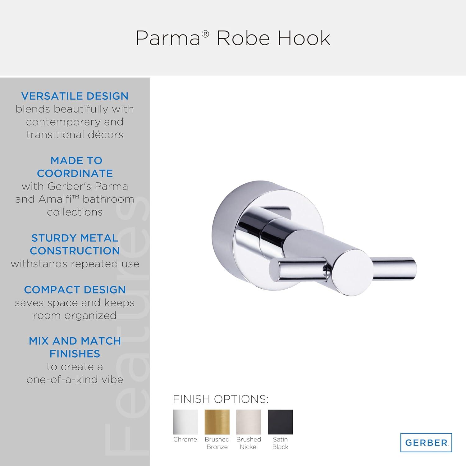 Parma Chrome Metal Double Robe Hook