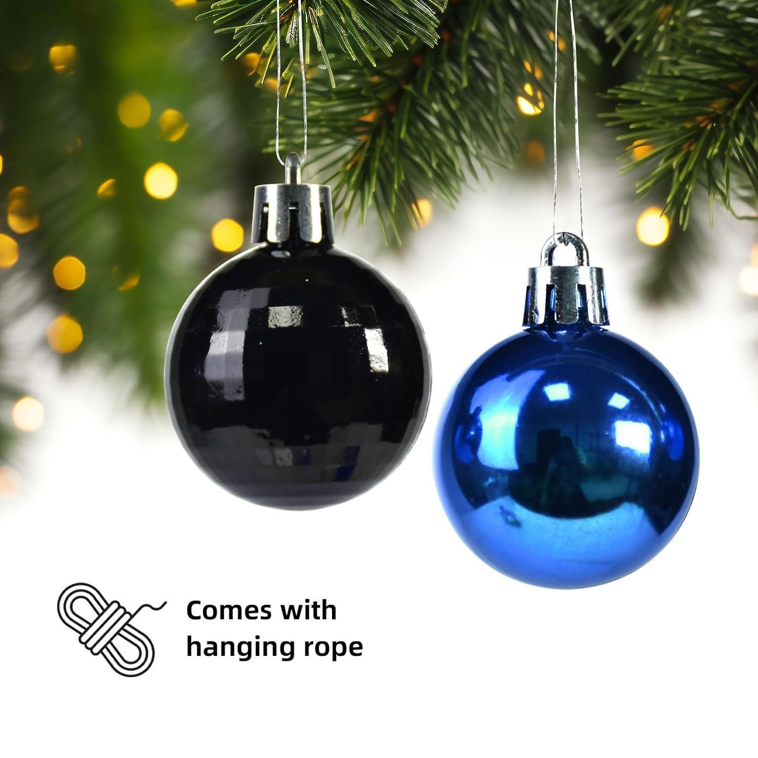 Hxoliqit,36Pcs Christmas Ornaments For Xmas Tree Plastic Mini Shatterproof Hanging Kit Wedding Party,Blue,Wreaths For Front Door