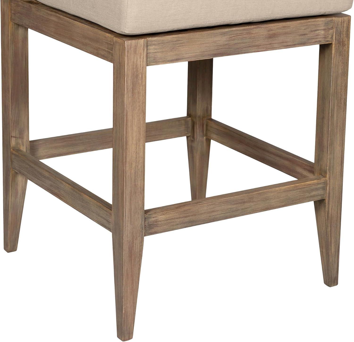 Aerilyn Wood Outdoor Stool with Cushion