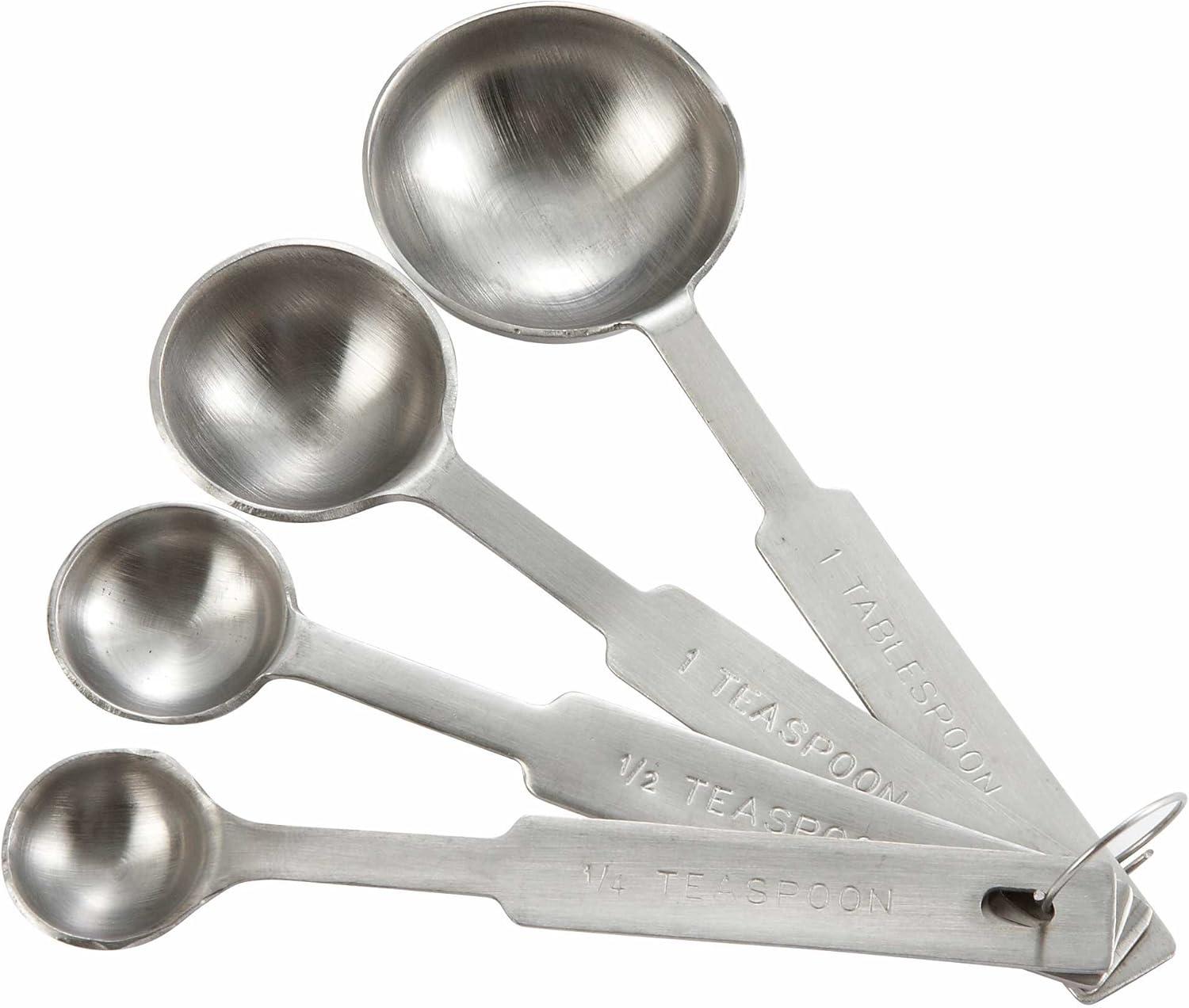 Winco Measuring Spoon Set, 4-piece, Deluxe, Stainless Steel