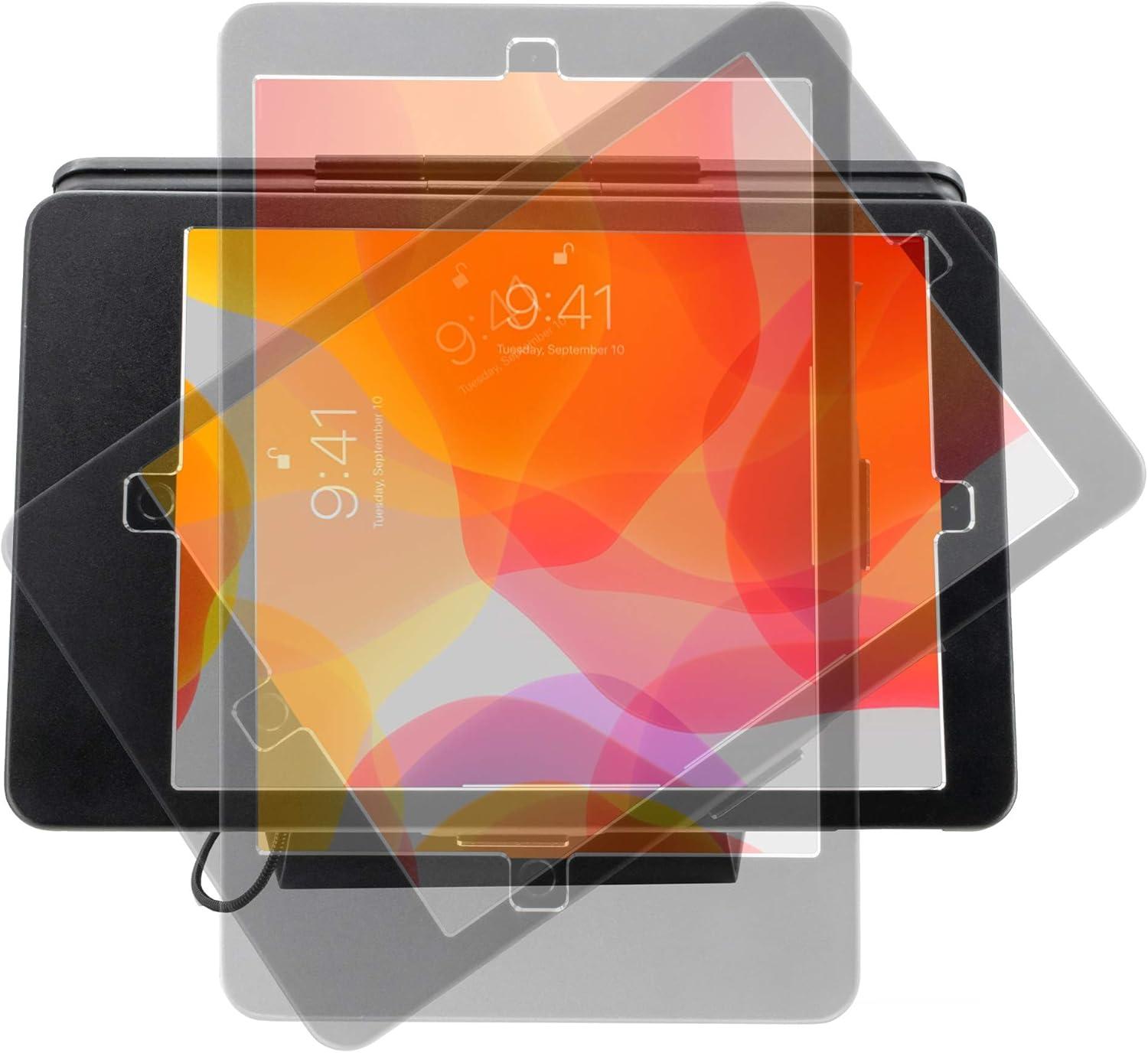 Black Dual Tablet Kiosk Stand with Lockable Enclosures