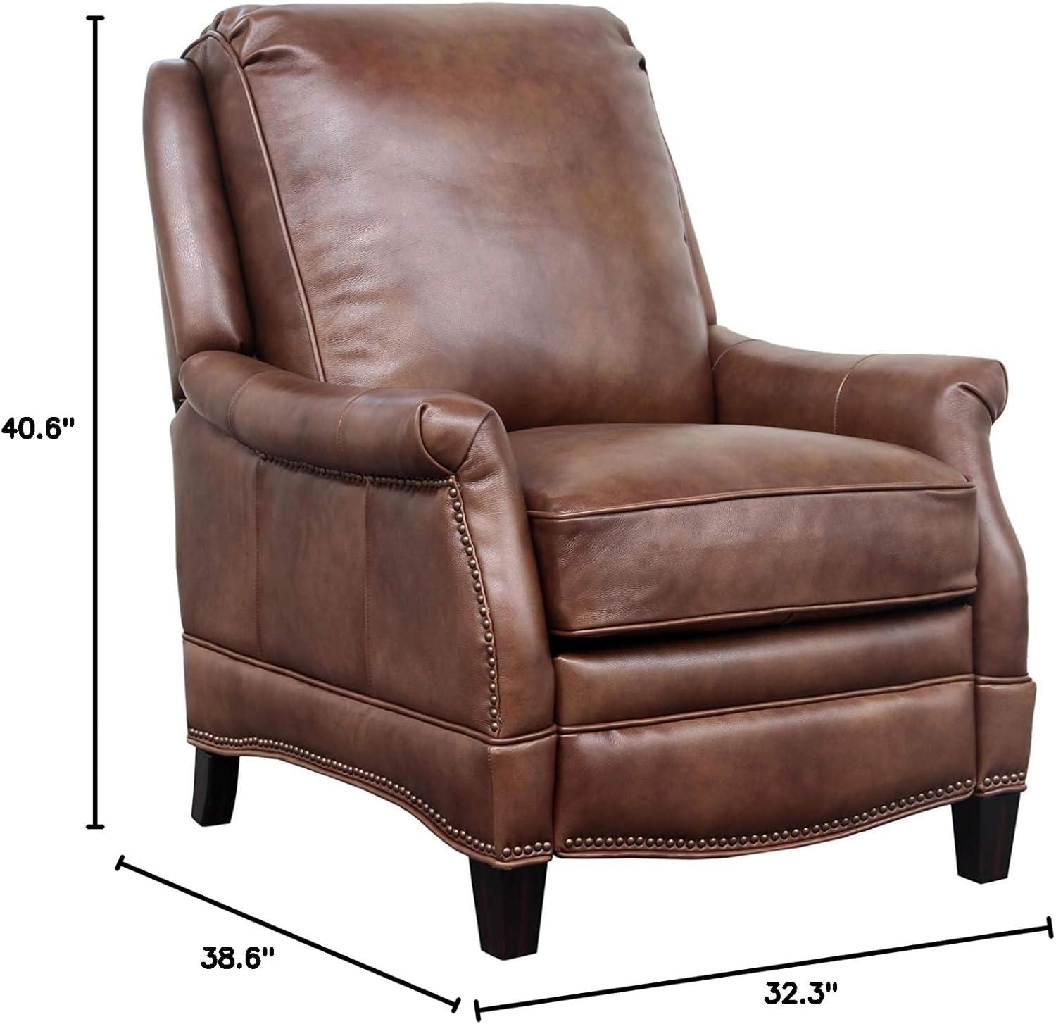 Ashebrooke Brown Leather Wood Transitional Recliner