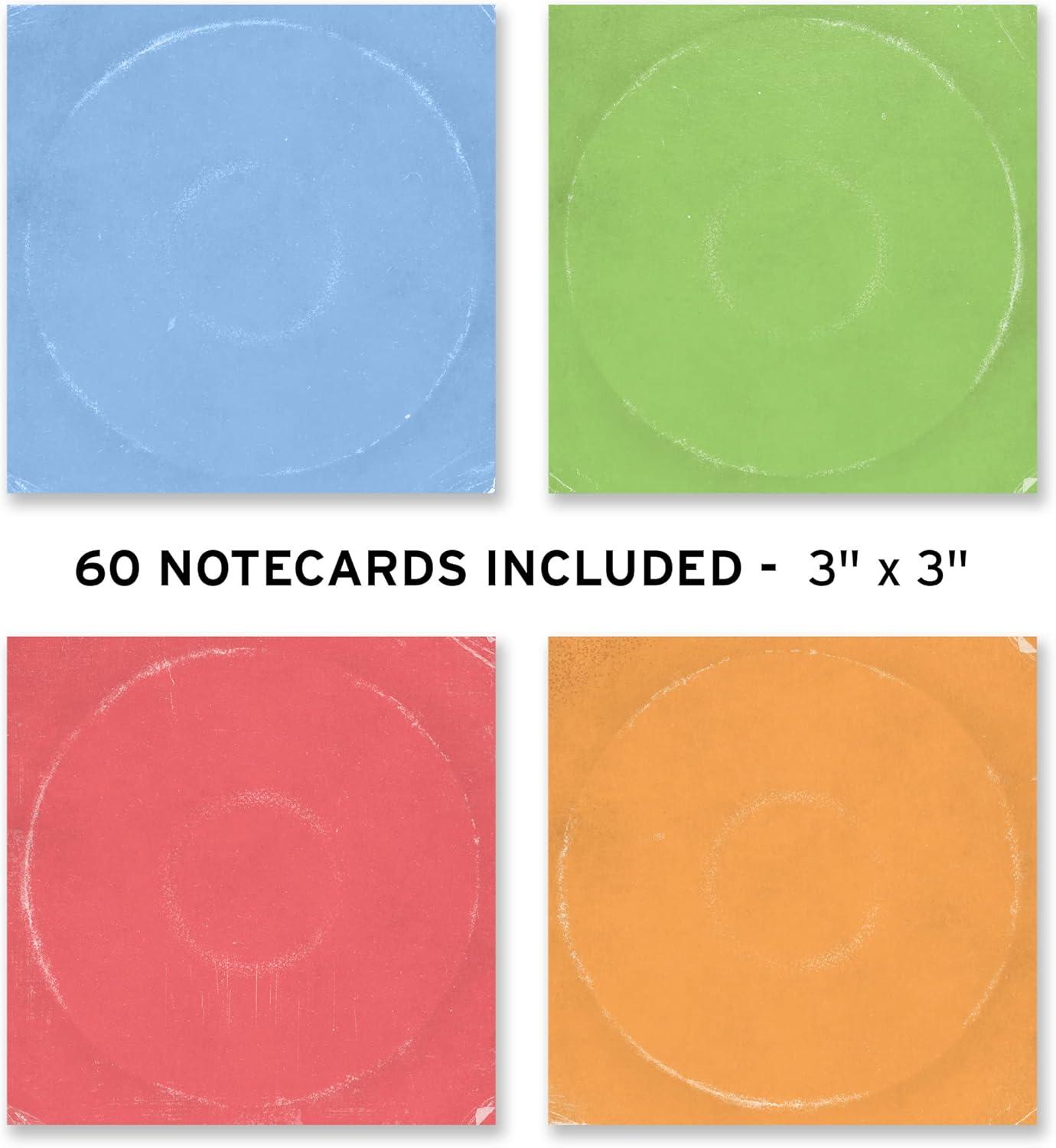 Genuine Fred for The Record, Milk Crate Notecard Holder, Includes 64 Vinyl-Inspired Note Cards