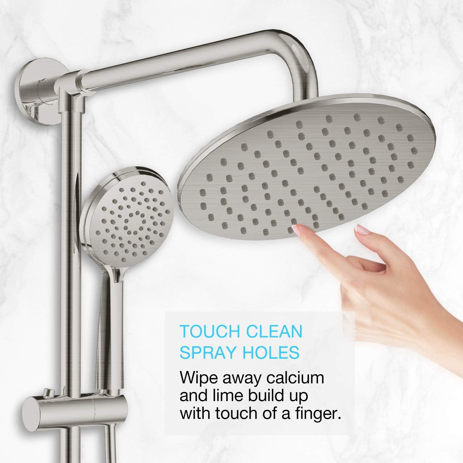 Nickel Adjustable Rain and Handheld Shower System