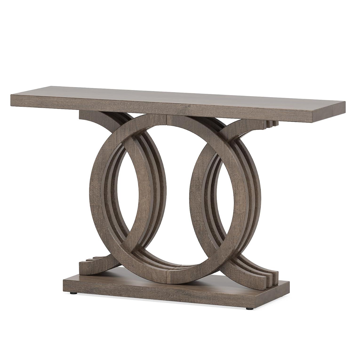 Farmhouse Console Sofa Table, 55 Inches Entryway Hallway Foyer Table White