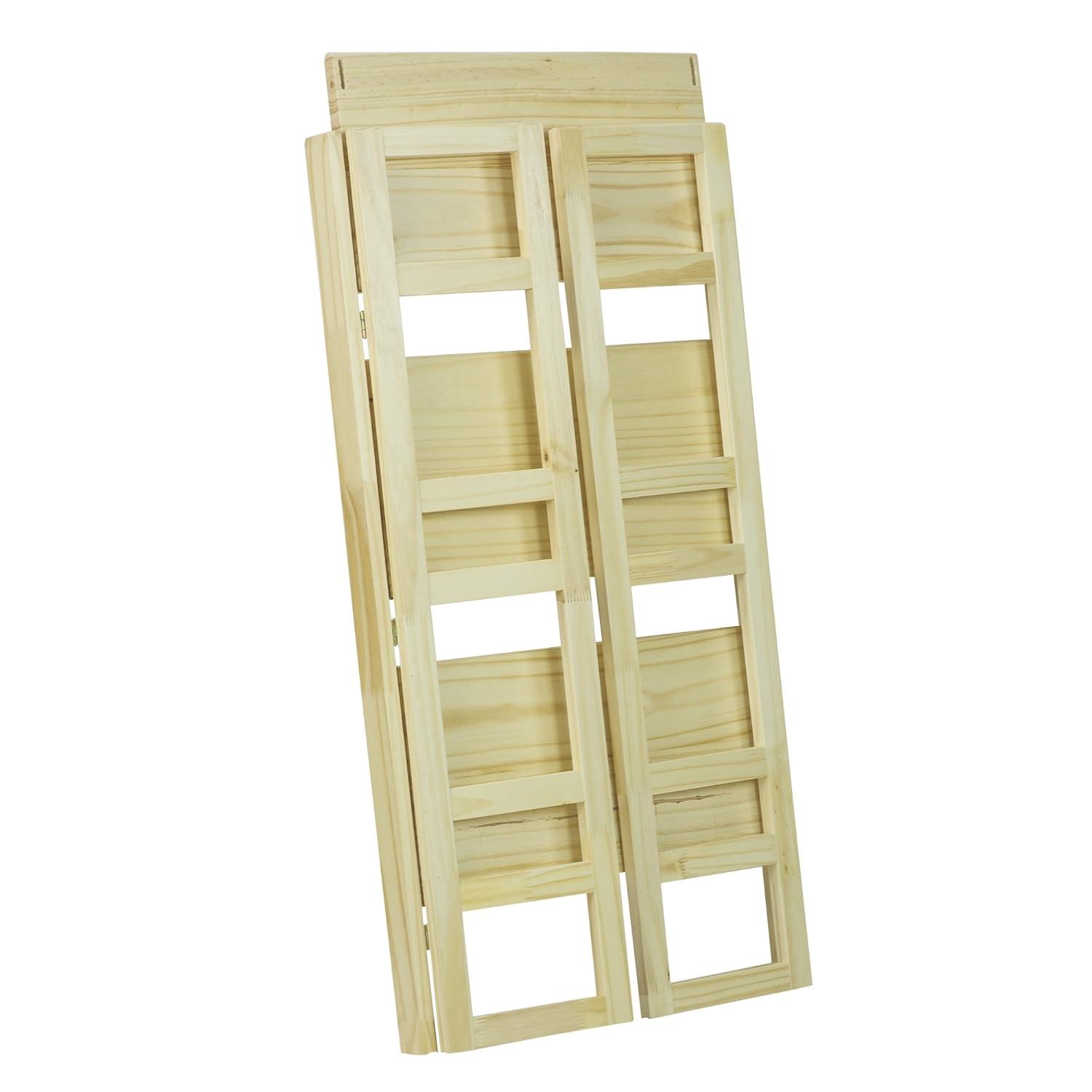 Casual Home 3 Shelf Folding Student Office Bedroom Living Room Bookcase, Natural
