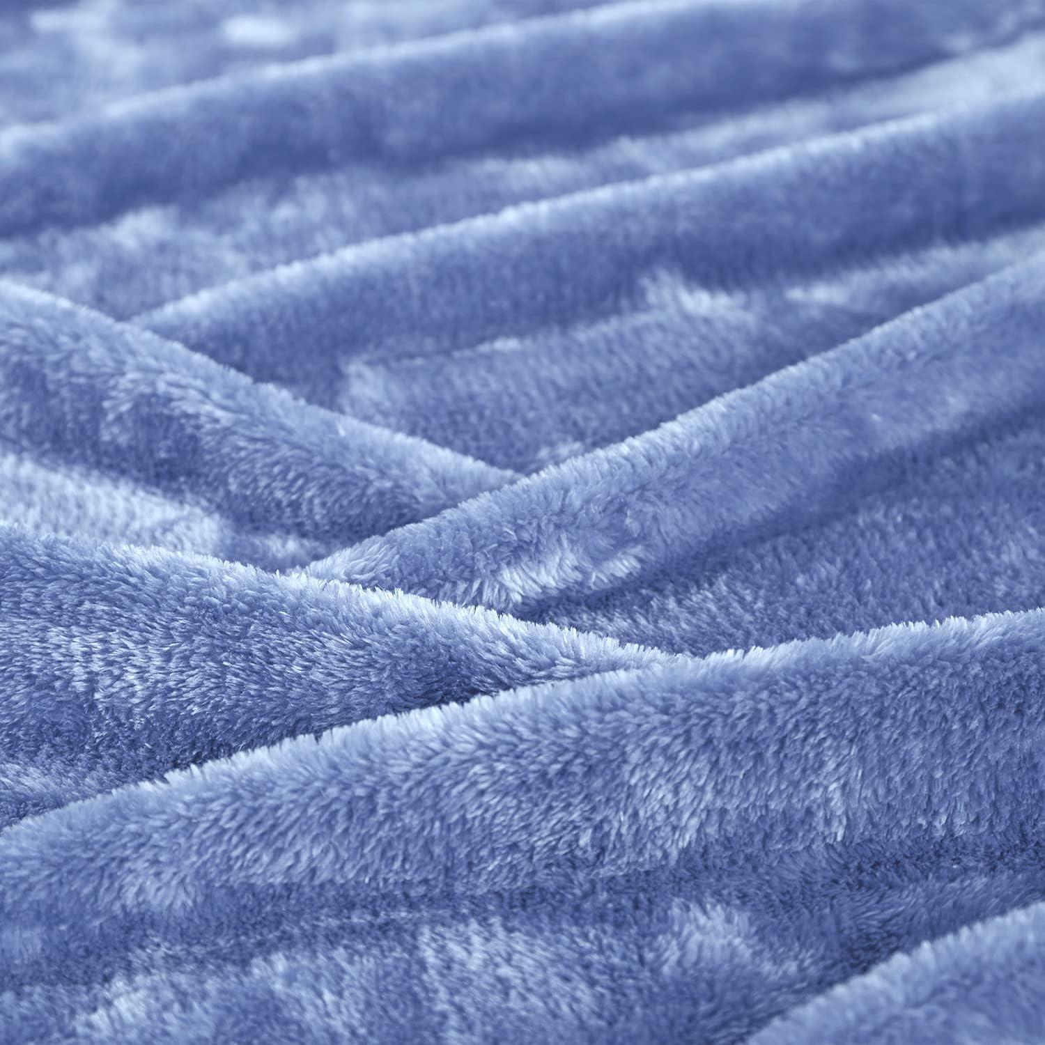 Superior Super Soft Plush Fleece Blanket, Adult/Teen, Throw 50" x 60", Blue