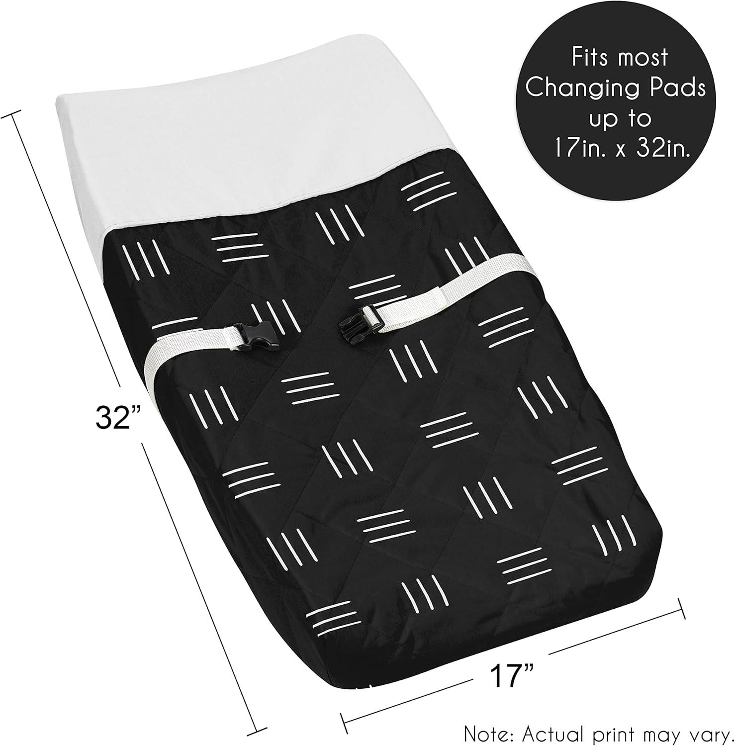 Sweet Jojo Designs Boy or Girl Gender Neutral Unisex Changing Pad Cover Boho Hatch Black and White