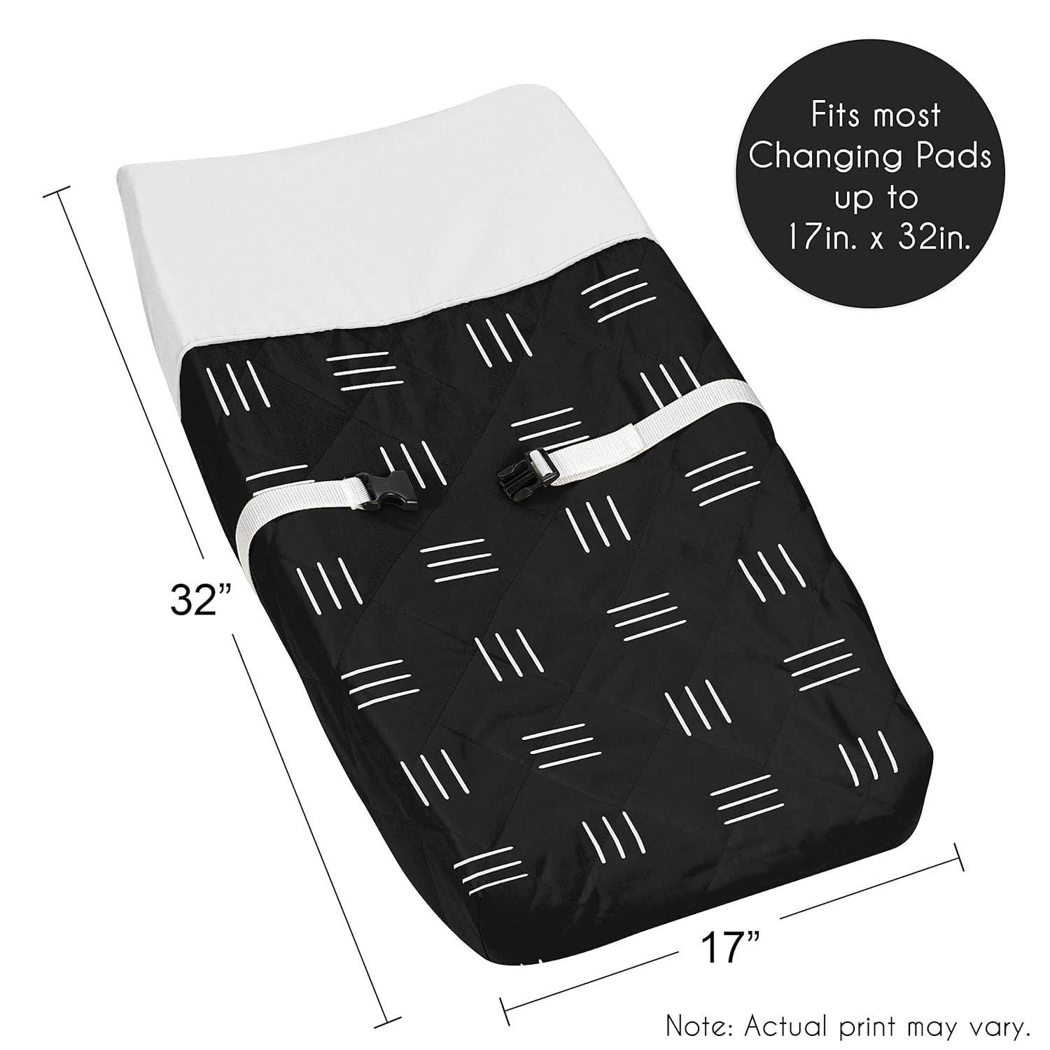 Sweet Jojo Designs Boy or Girl Gender Neutral Unisex Changing Pad Cover Boho Hatch Black and White